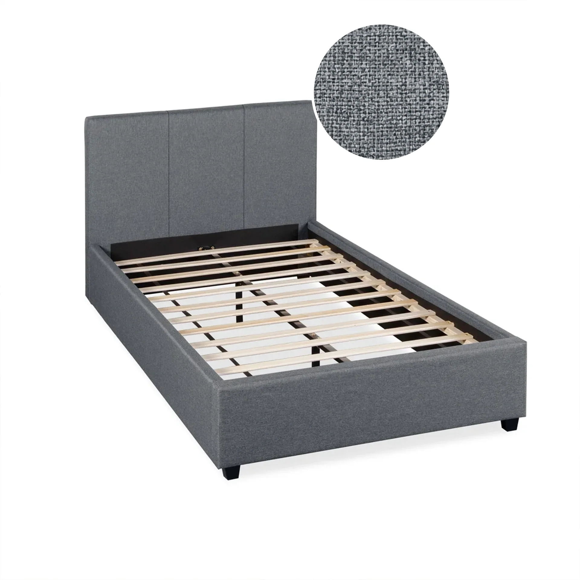 Shasta King Single Bed Frame - Dark Grey - Image 9