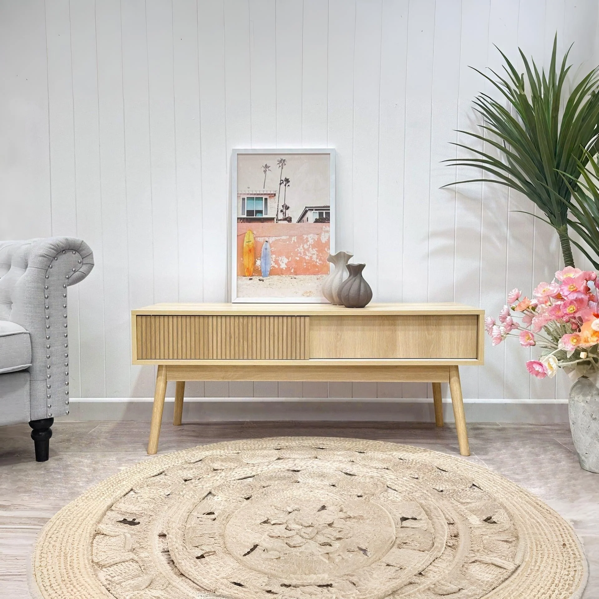 Shawnee 1.15m Entertainment Unit - Oak - Image 2