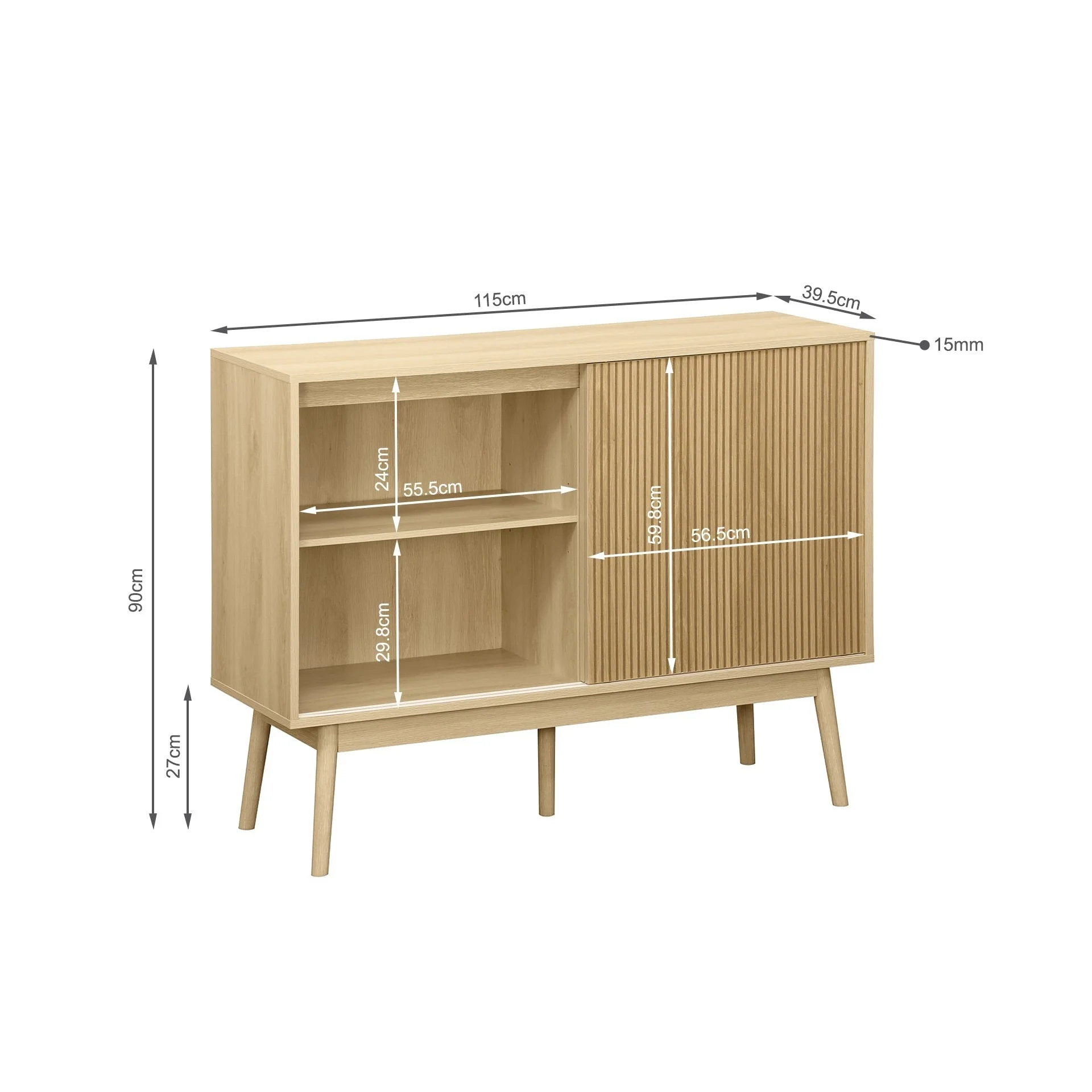 Shawnee Sideboard Buffet Table - Oak - Image 11