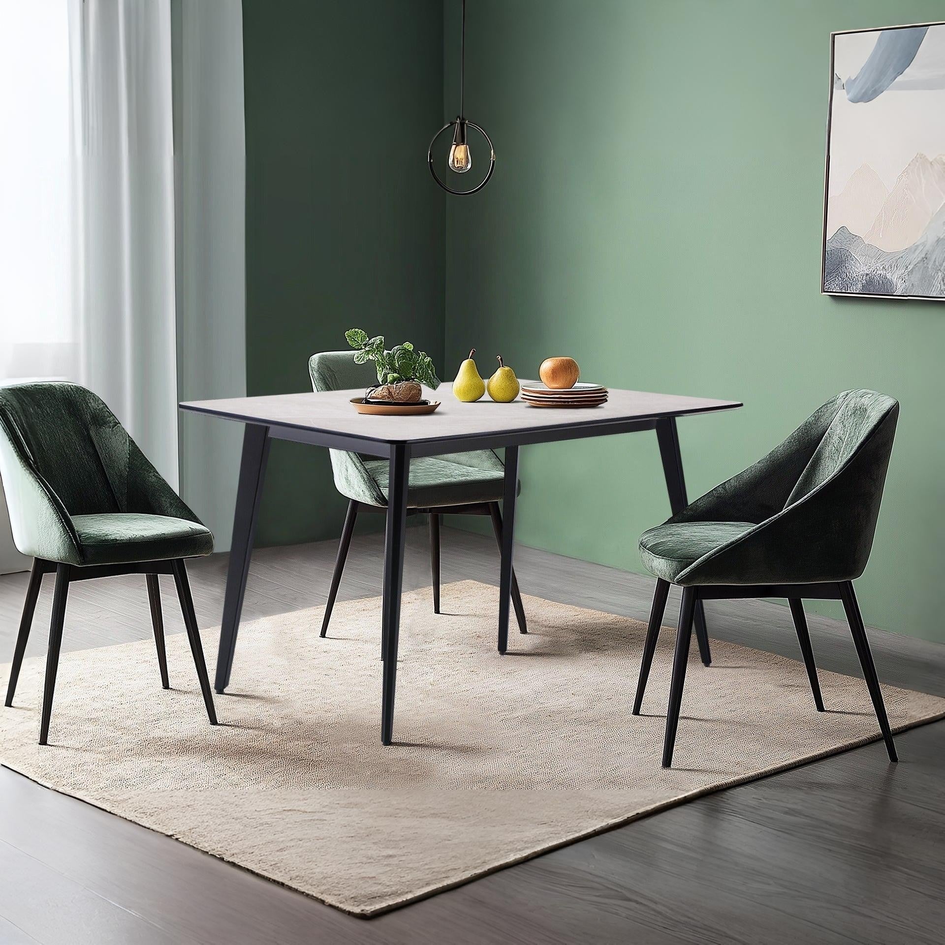 Shiloh Rectangular Dining Table 130 x 80cm - Grey + Black