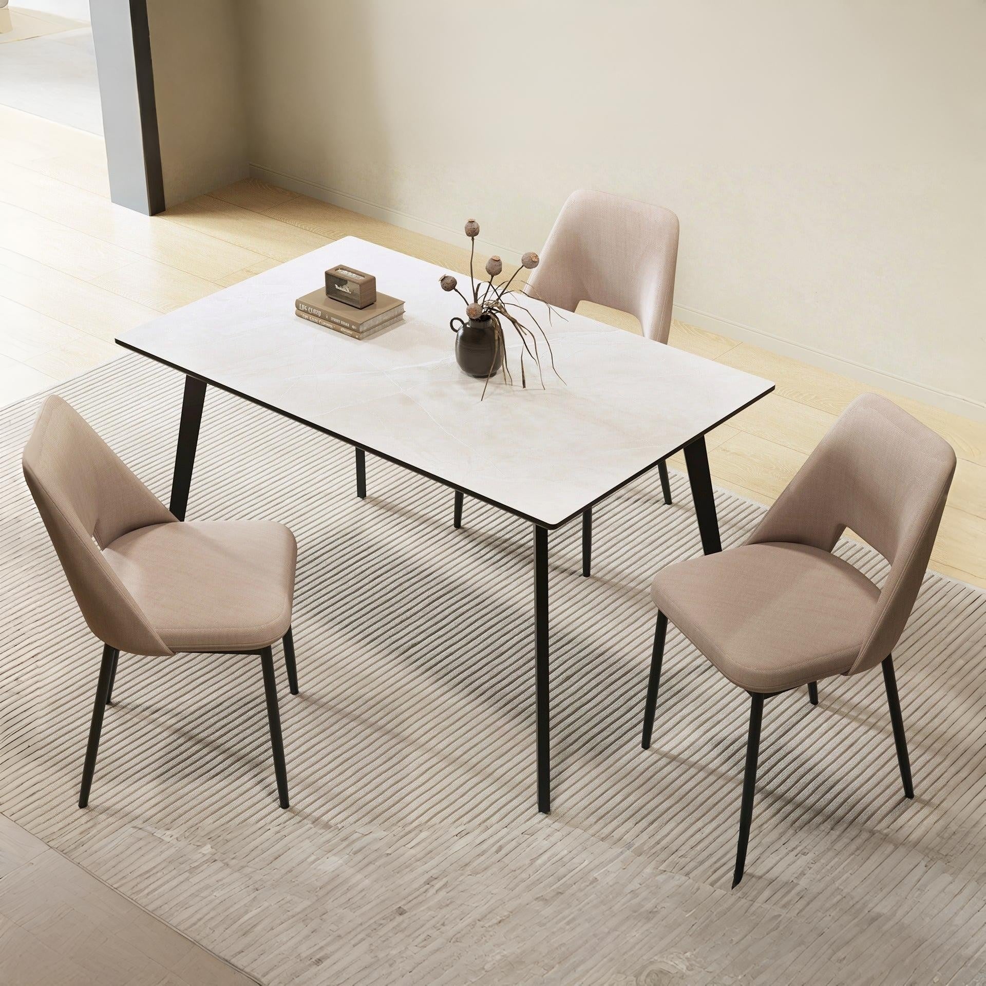 Shiloh Rectangular Dining Table 130 x 80cm - Grey + Black - Image 4
