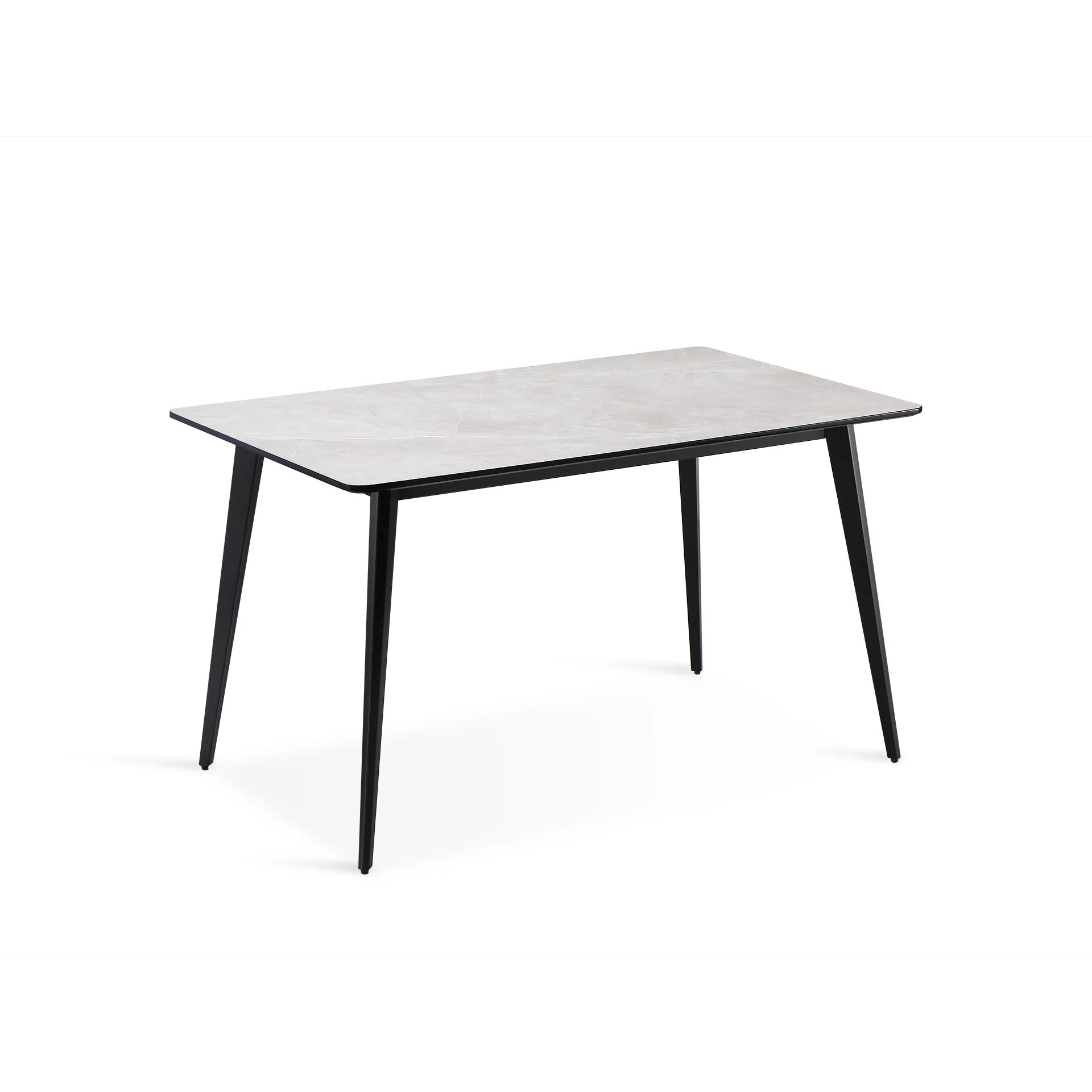 Shiloh Rectangular Dining Table 130 x 80cm - Grey + Black - Image 5