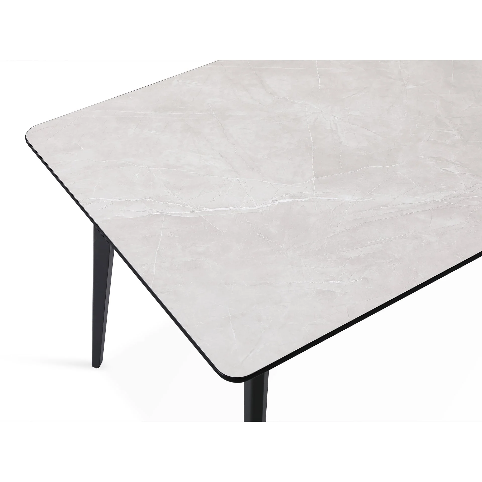 Shiloh Rectangular Dining Table 130 x 80cm - Grey + Black - Image 8