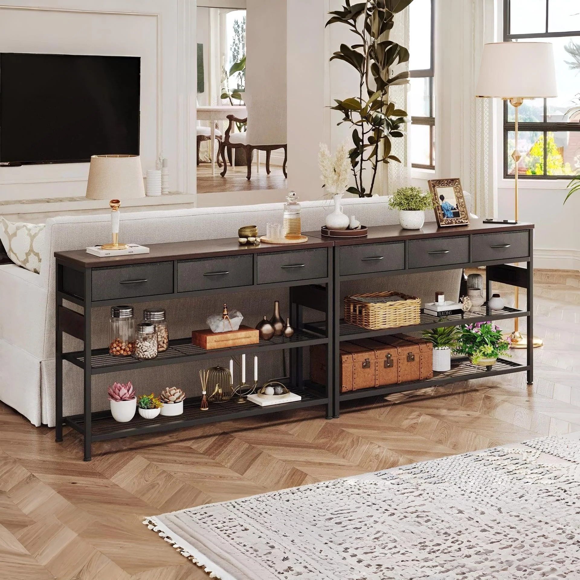 Shrike Console Table with 3 Drawers - Black Walnut - Image 5
