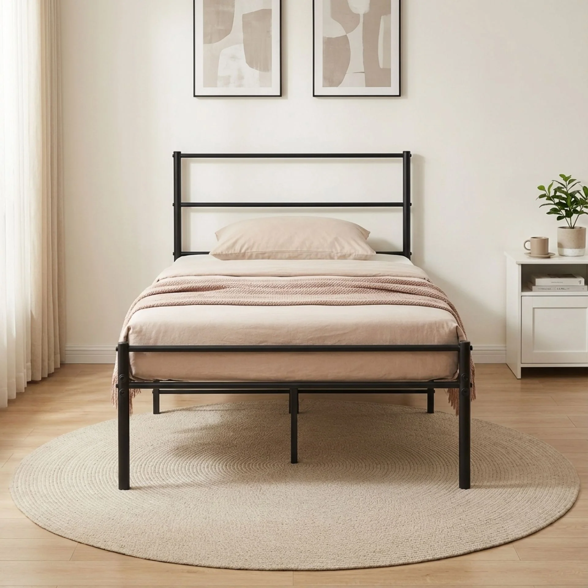 Sienna Single Metal Bed Frame - Black - Image 2