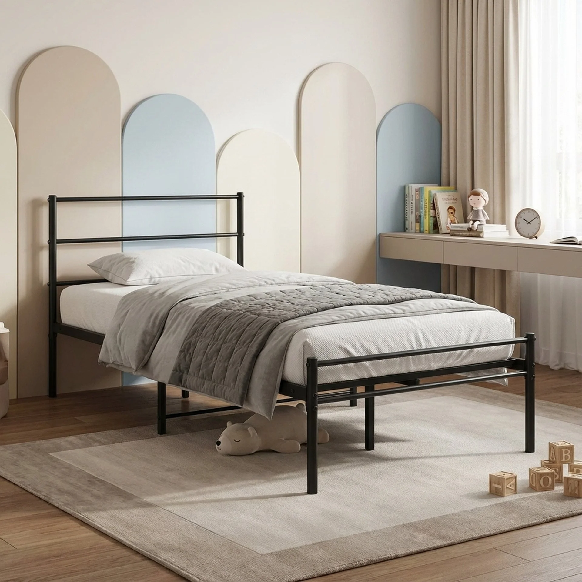 Sienna Single Metal Bed Frame - Black - Image 4