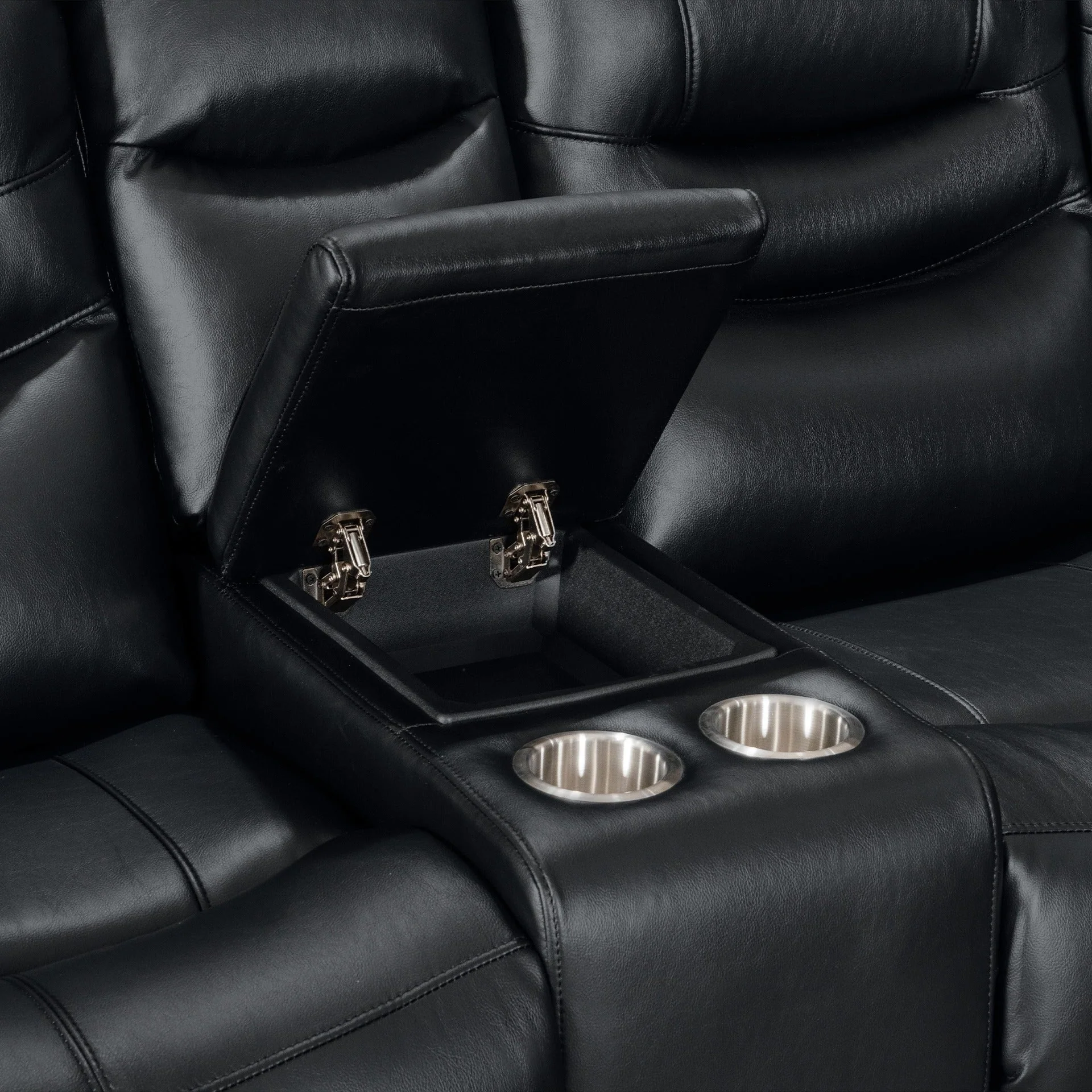 Silverdale Air Leather Electric Recliner Corner Sofa - Black - Image 11