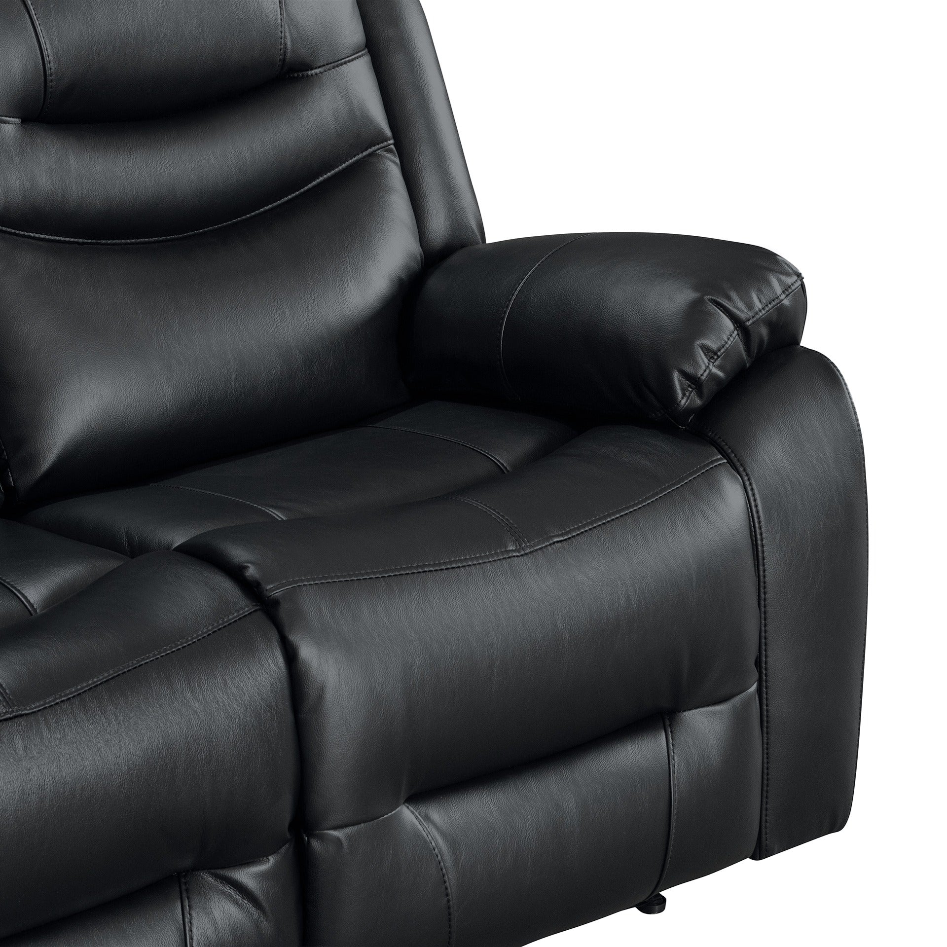 Silverdale Air Leather Electric Recliner Corner Sofa - Black - Image 12