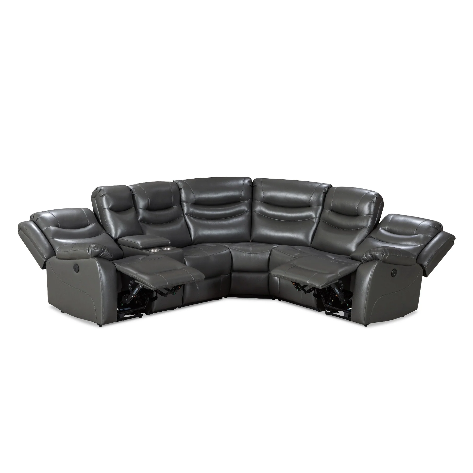 Silverdale Air Leather Electric Recliner Corner Sofa - Grey - Image 10
