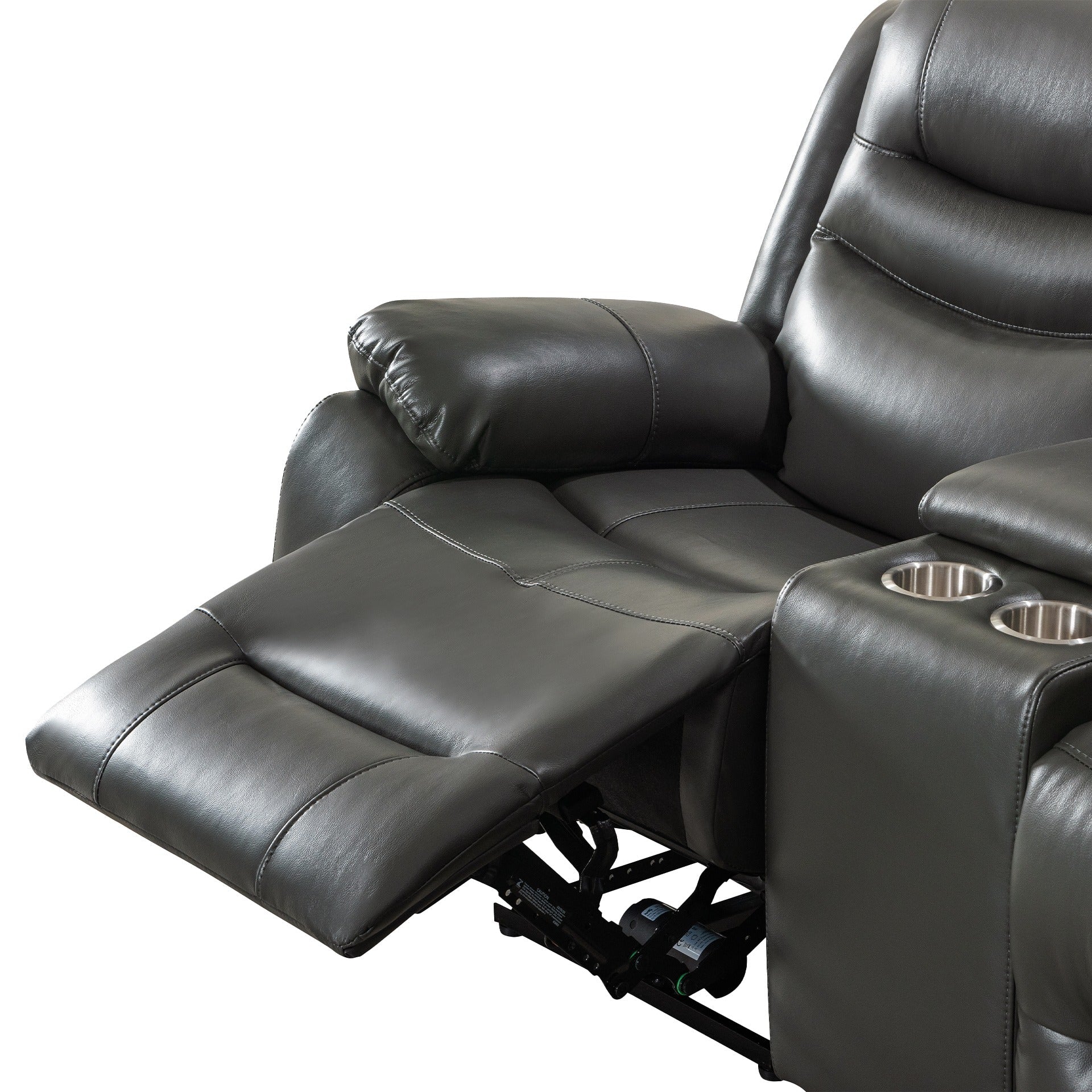 Silverdale Air Leather Electric Recliner Corner Sofa - Grey - Image 11