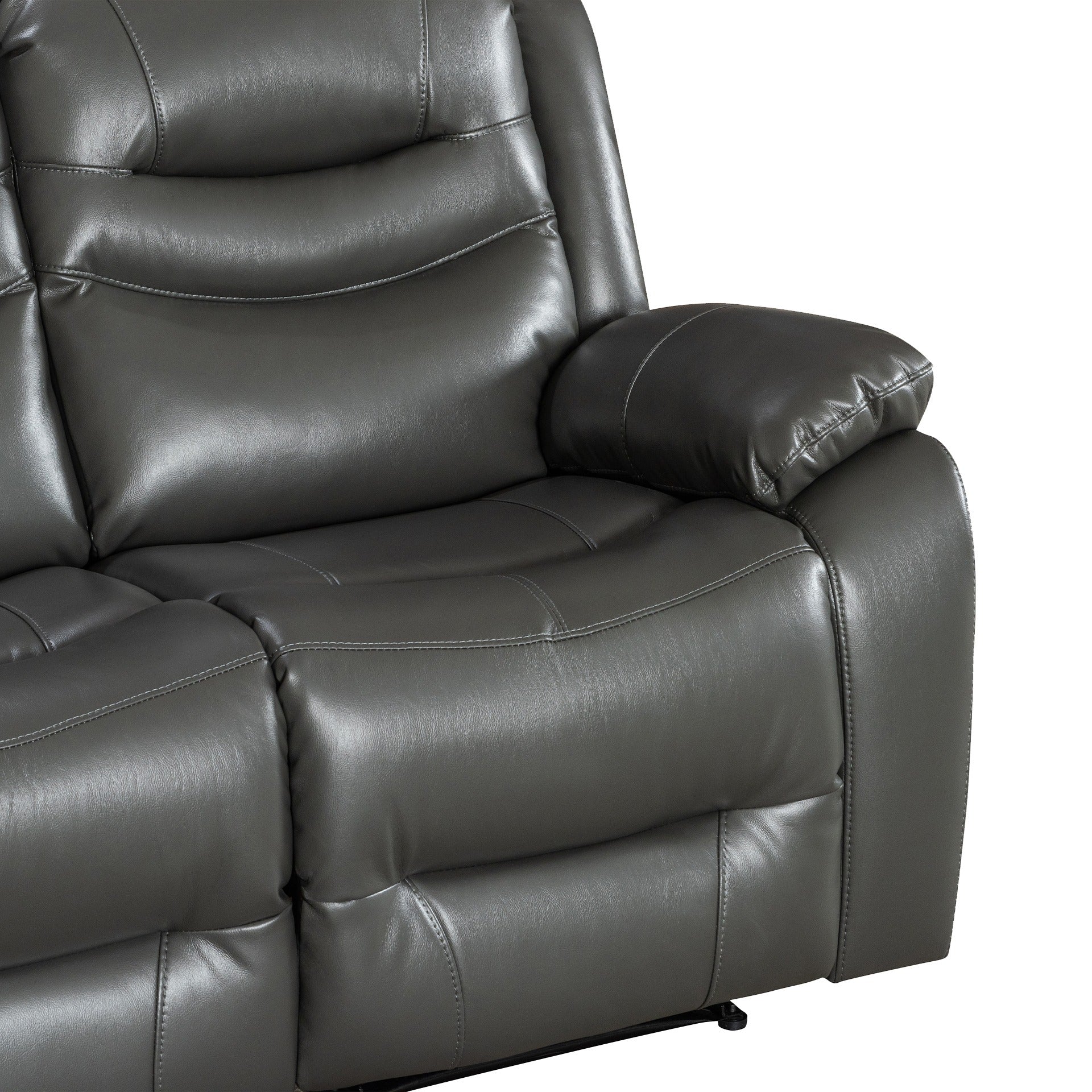 Silverdale Air Leather Electric Recliner Corner Sofa - Grey - Image 13
