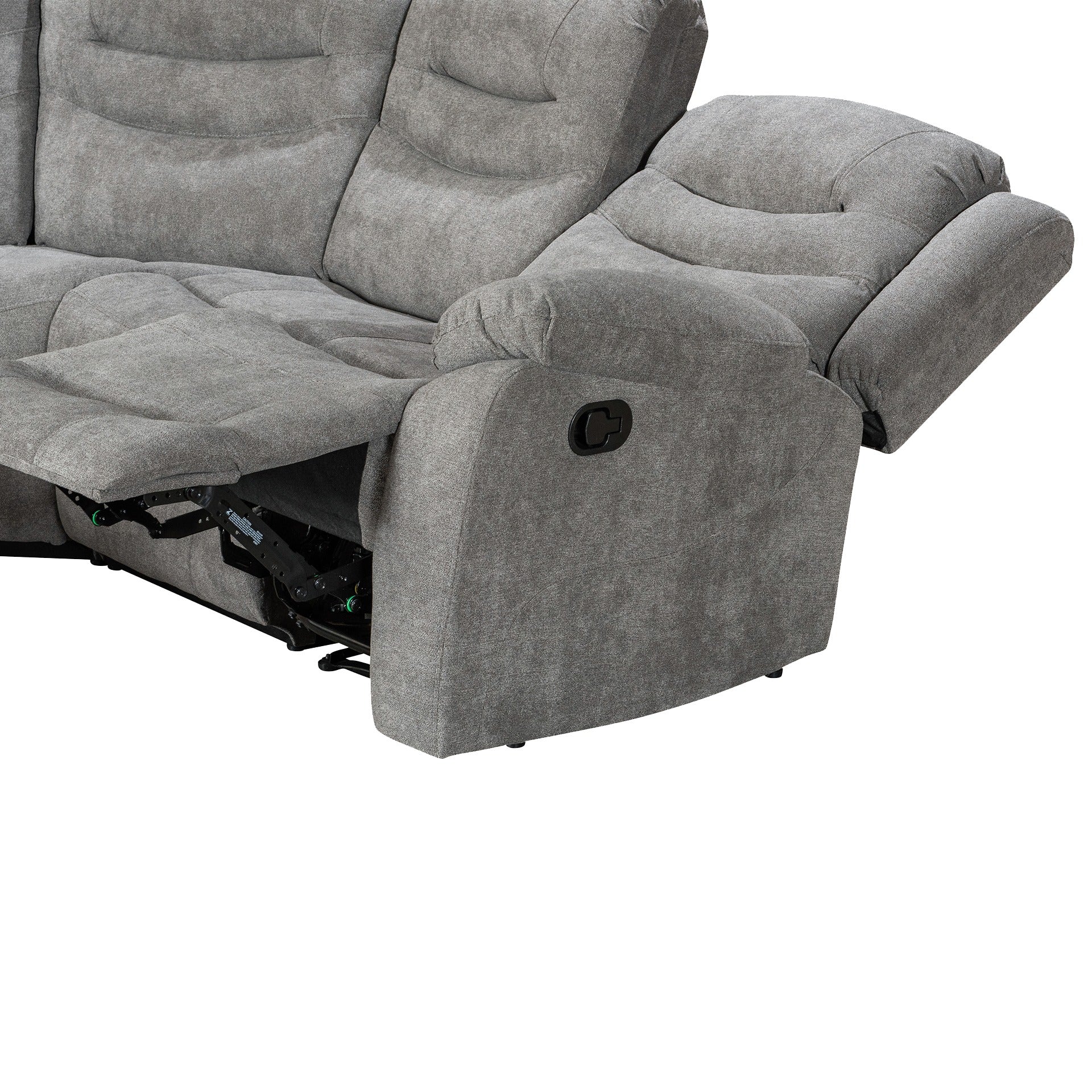 Silverdale Fabric Manual Recliner Corner Sofa - Grey - Image 10