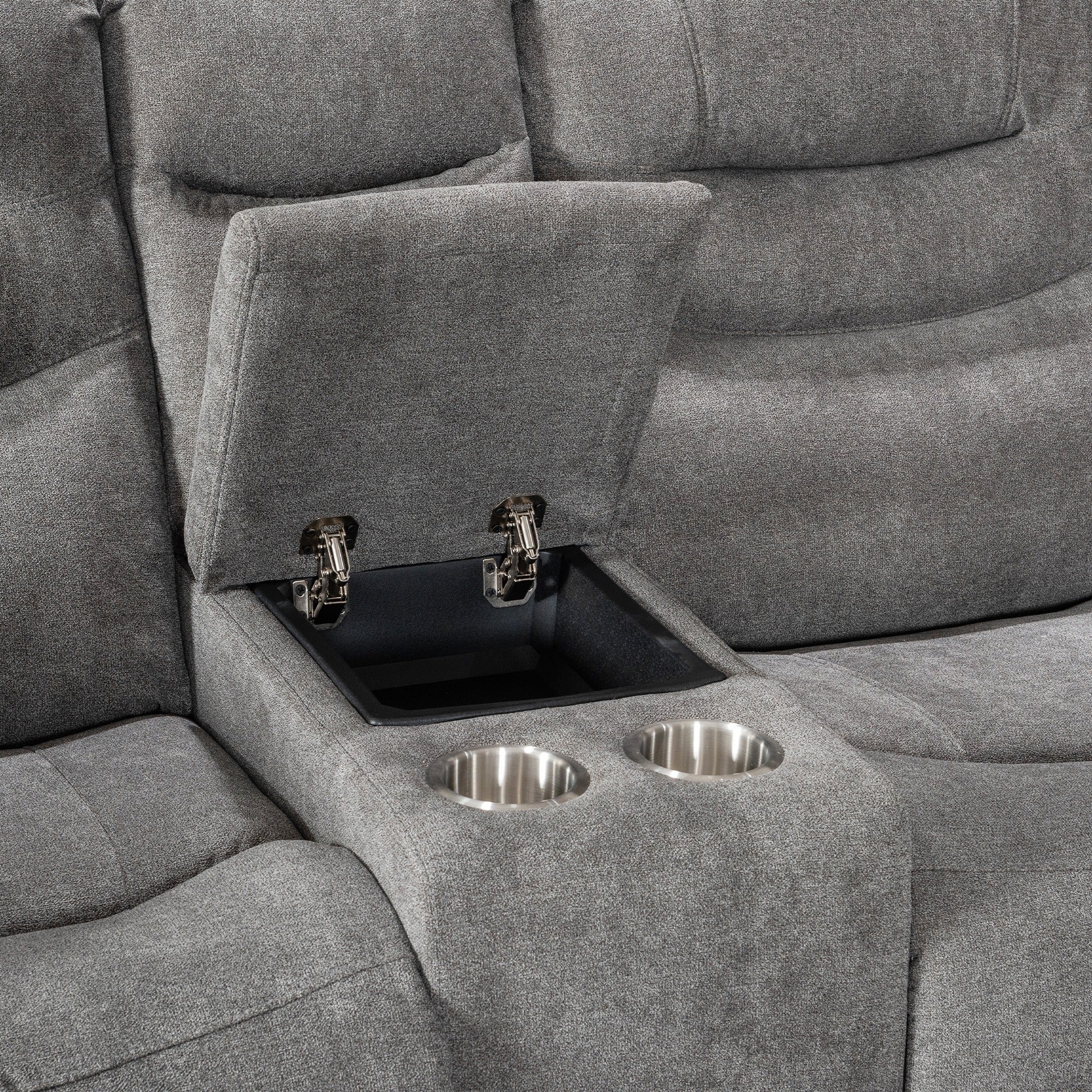 Silverdale Fabric Manual Recliner Corner Sofa - Grey - Image 11