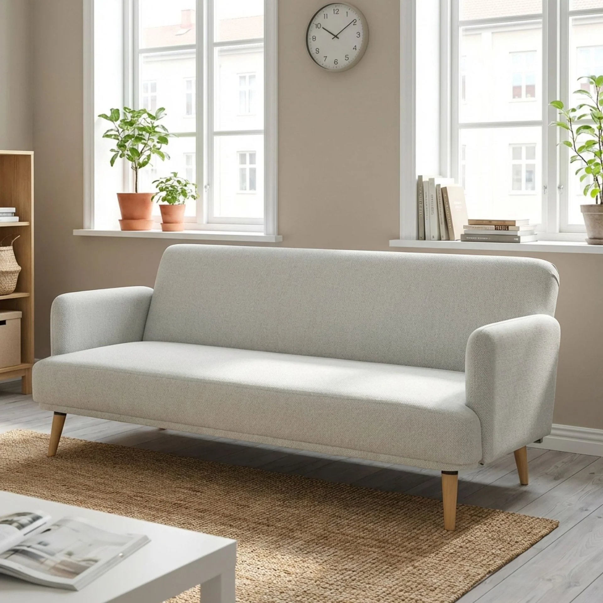 Silverton 3 Seater Sofa Bed - Light Grey