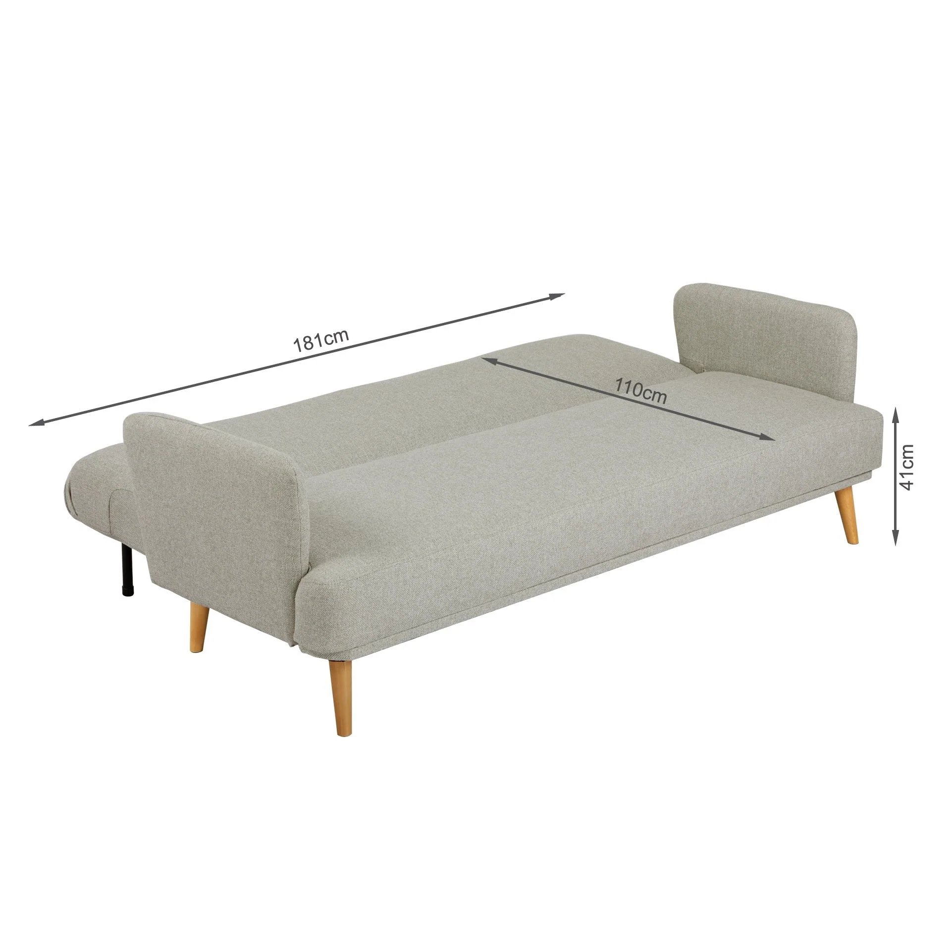 Silverton 3 Seater Sofa Bed - Light Grey - Image 16
