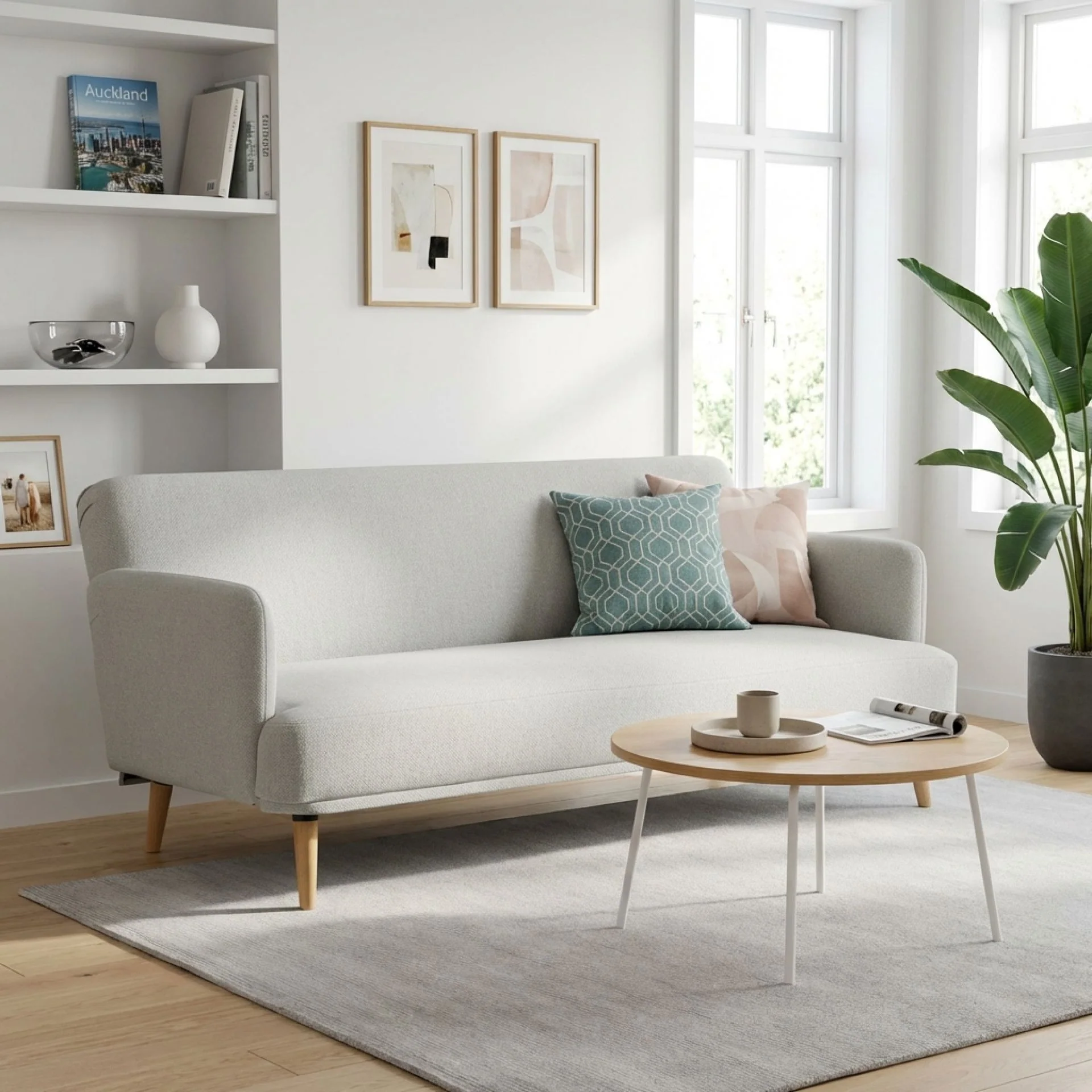 Silverton 3 Seater Sofa Bed - Light Grey - Image 3