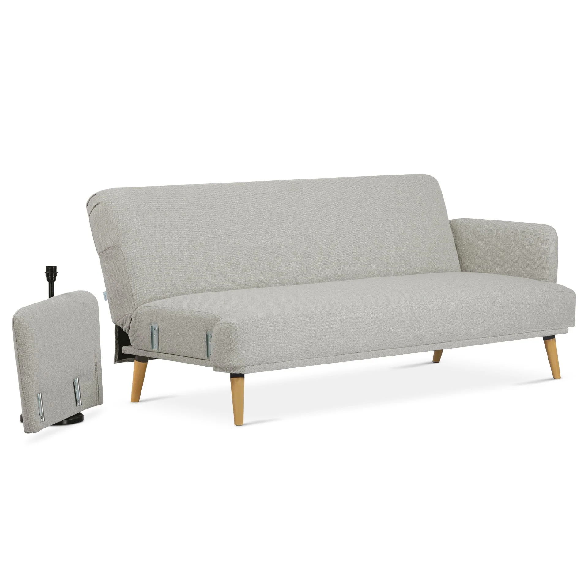 Silverton 3 Seater Sofa Bed - Light Grey - Image 9