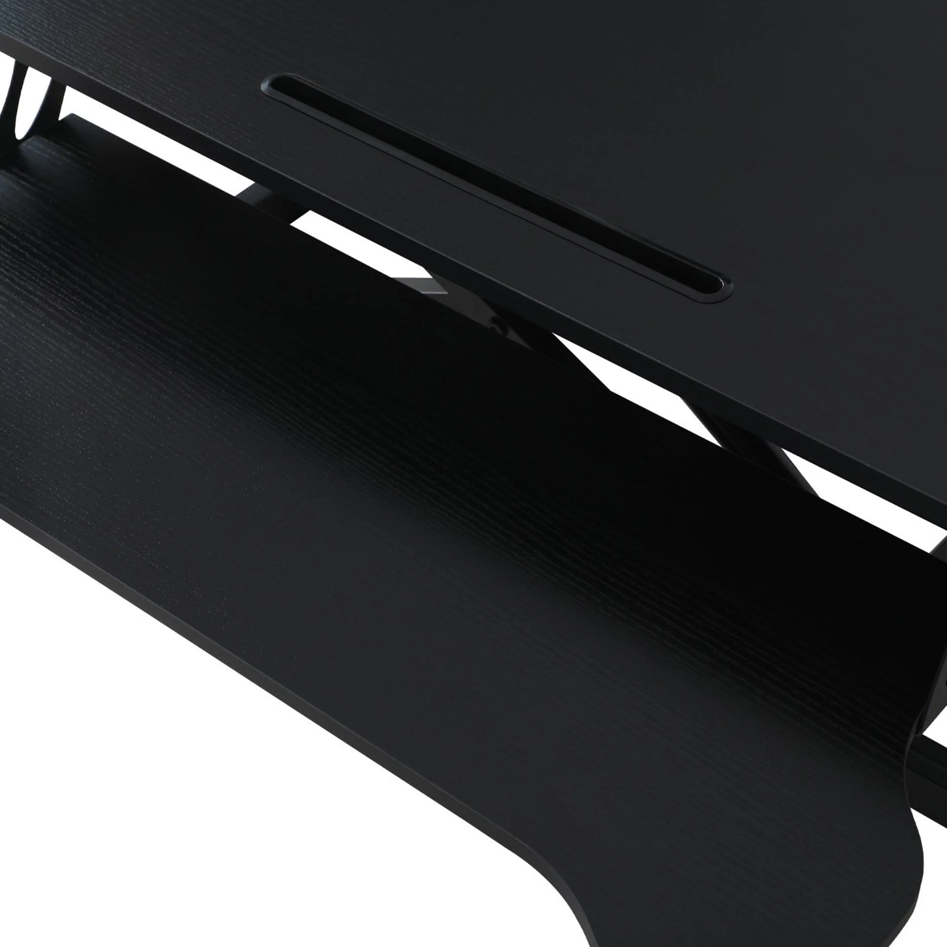 Sit-Stand Desk Converter with Keyboard Tray - Black - Image 11