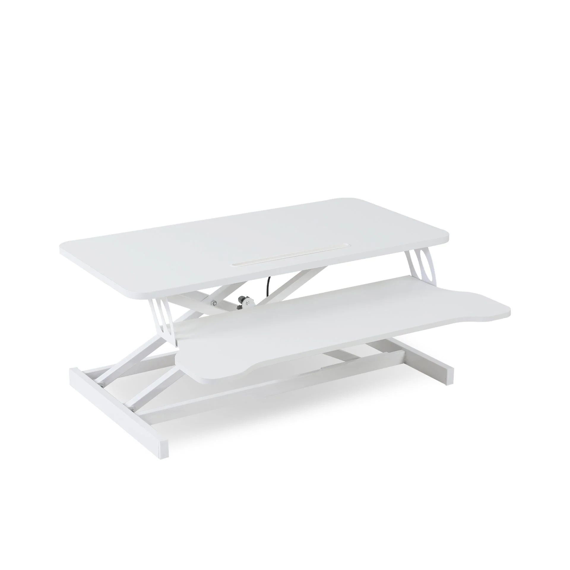 Sit-Stand Desk Converter with Keyboard Tray - White - Image 10
