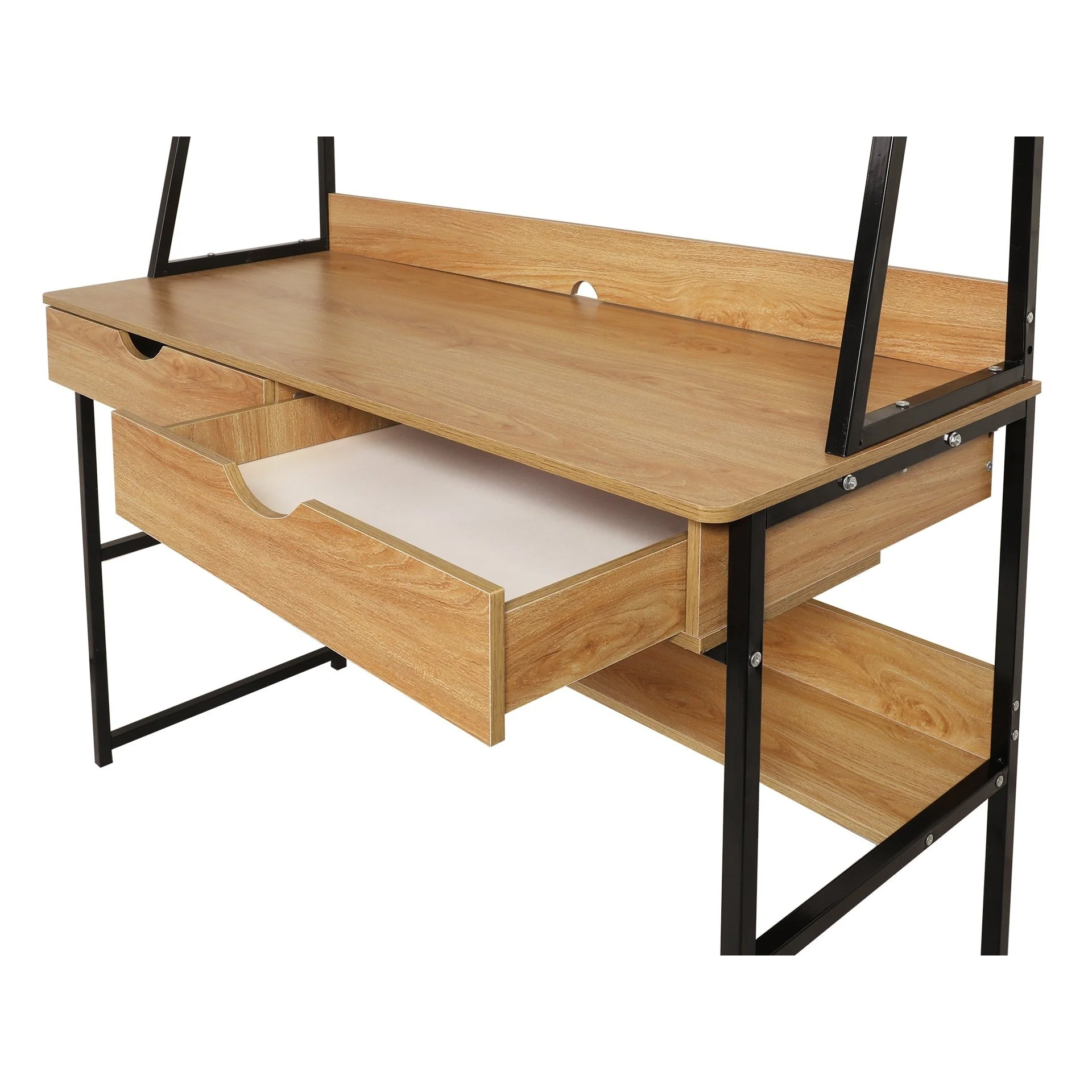 Siya 120cm Computer Study Desk with Drawers - Walnut - Image 10