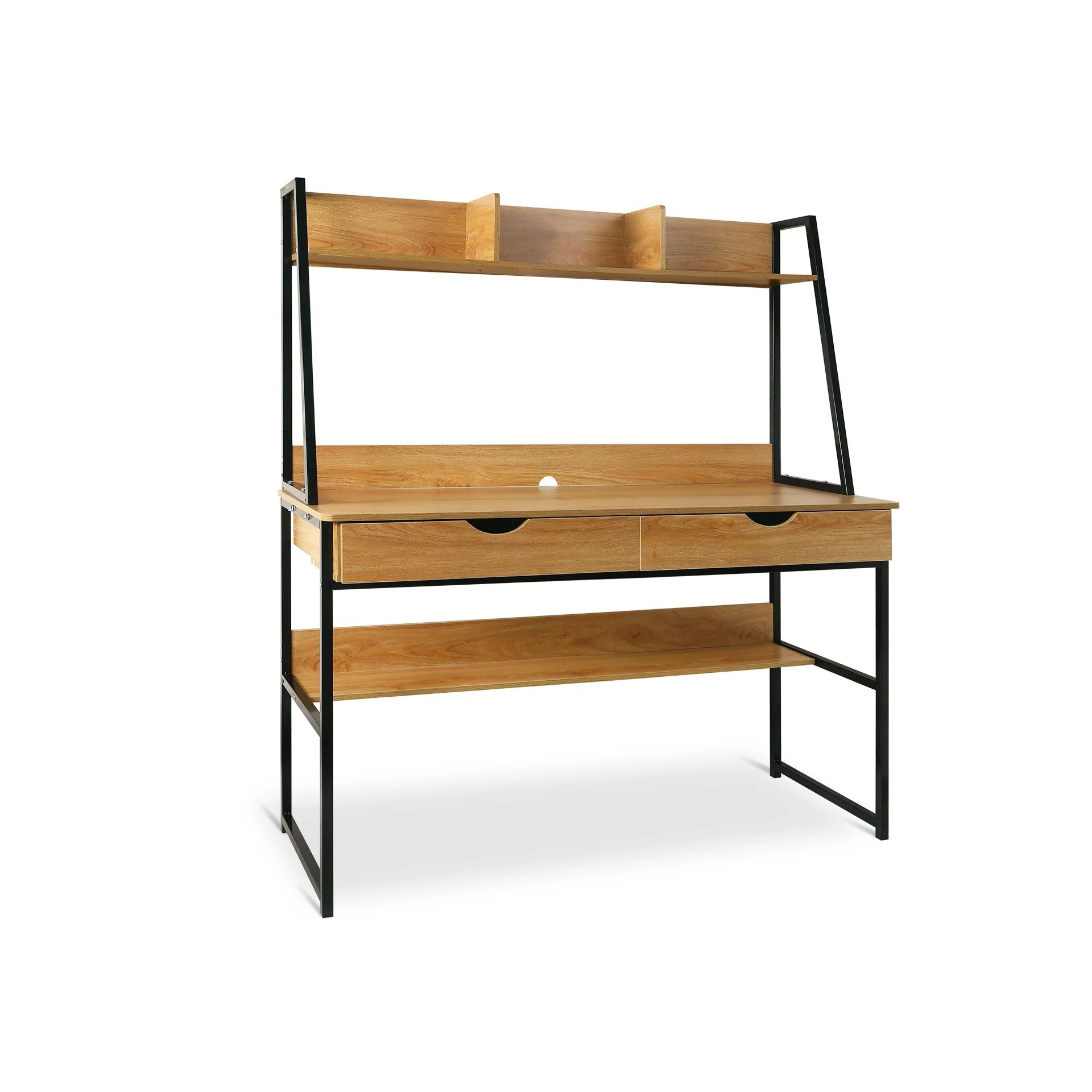Siya 120cm Computer Study Desk with Drawers - Walnut - Image 7