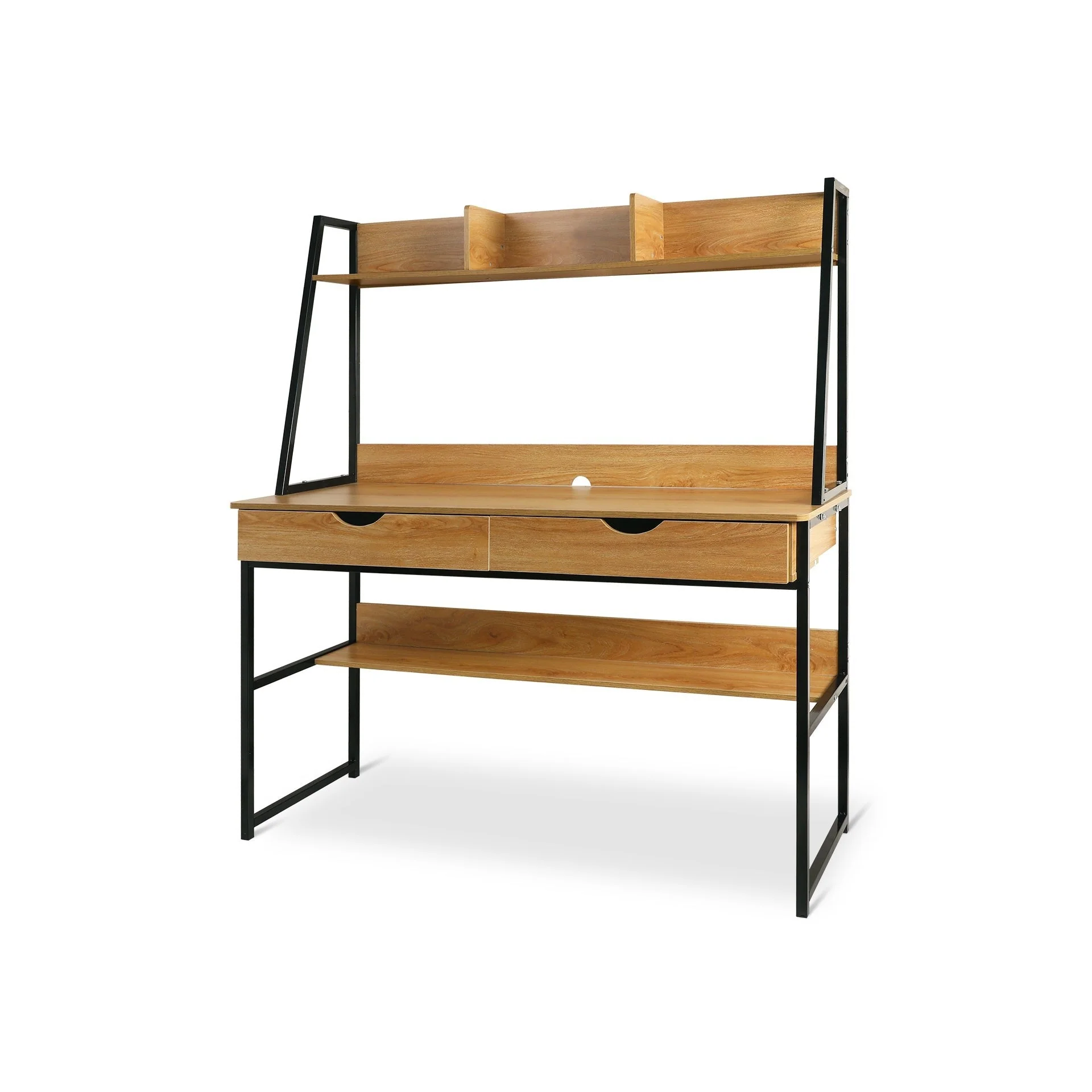 Siya 120cm Computer Study Desk with Drawers - Walnut - Image 8