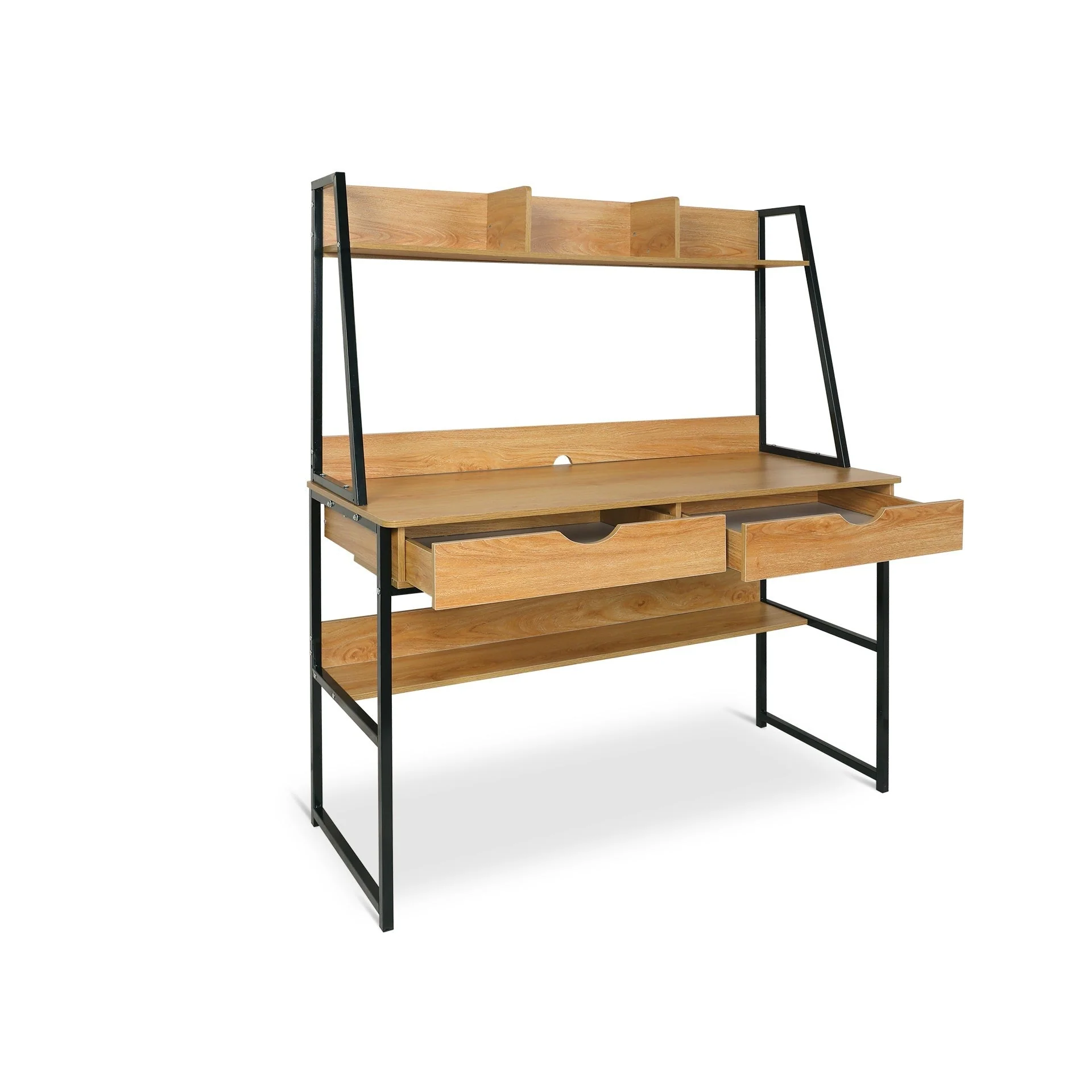 Siya 120cm Computer Study Desk with Drawers - Walnut - Image 9