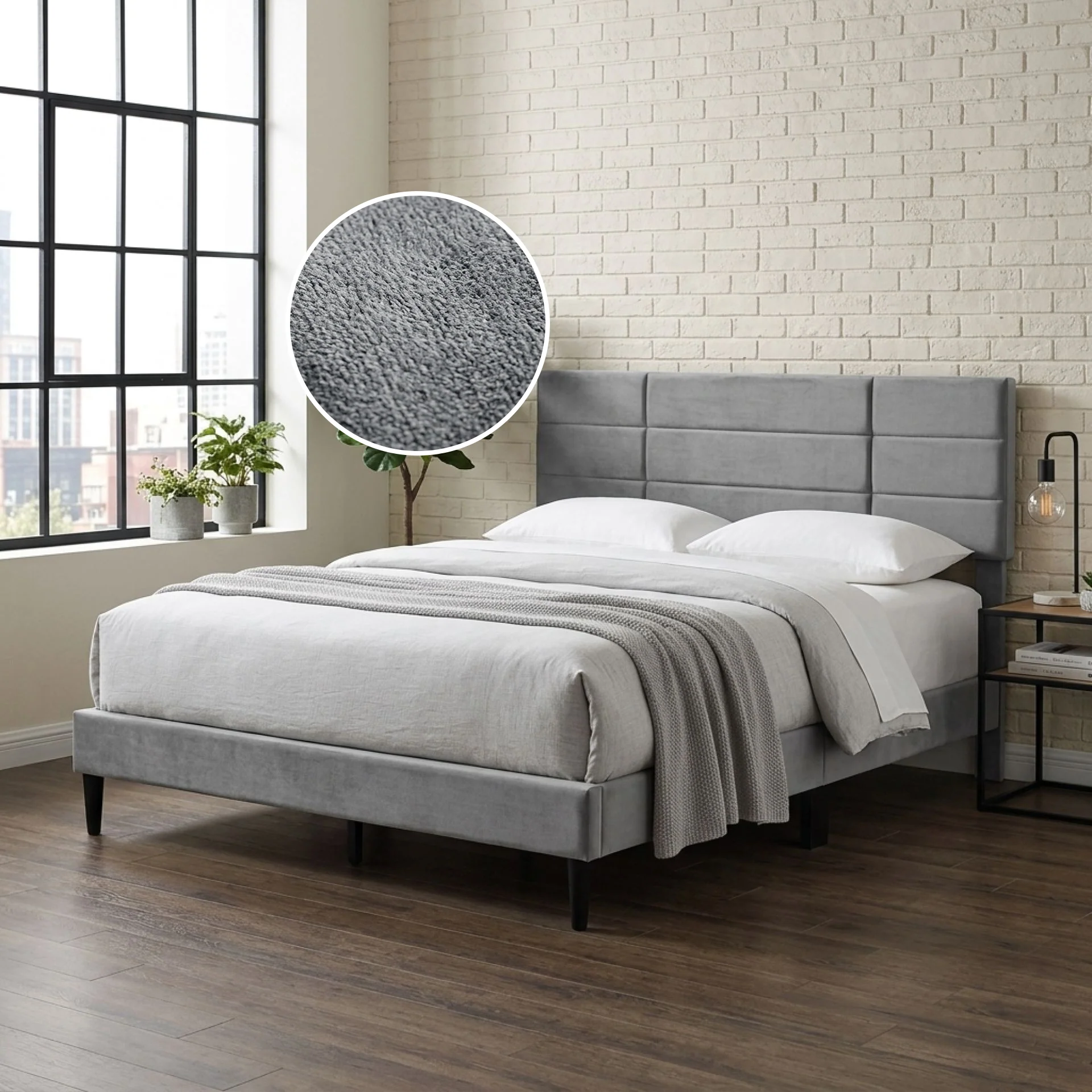 Slate Queen Bed Frame - Grey - Image 2