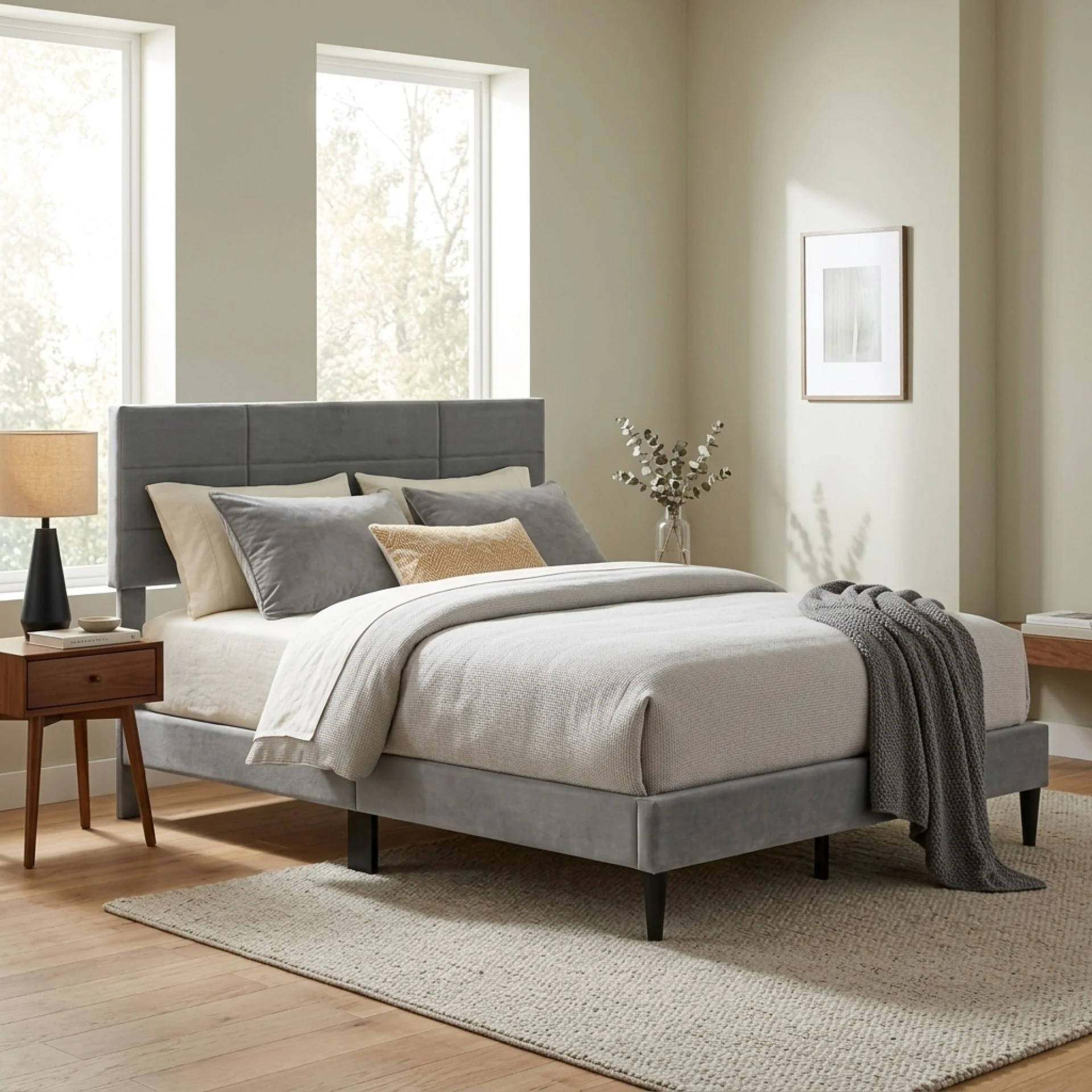 Slate Queen Bed Frame - Grey - Image 4