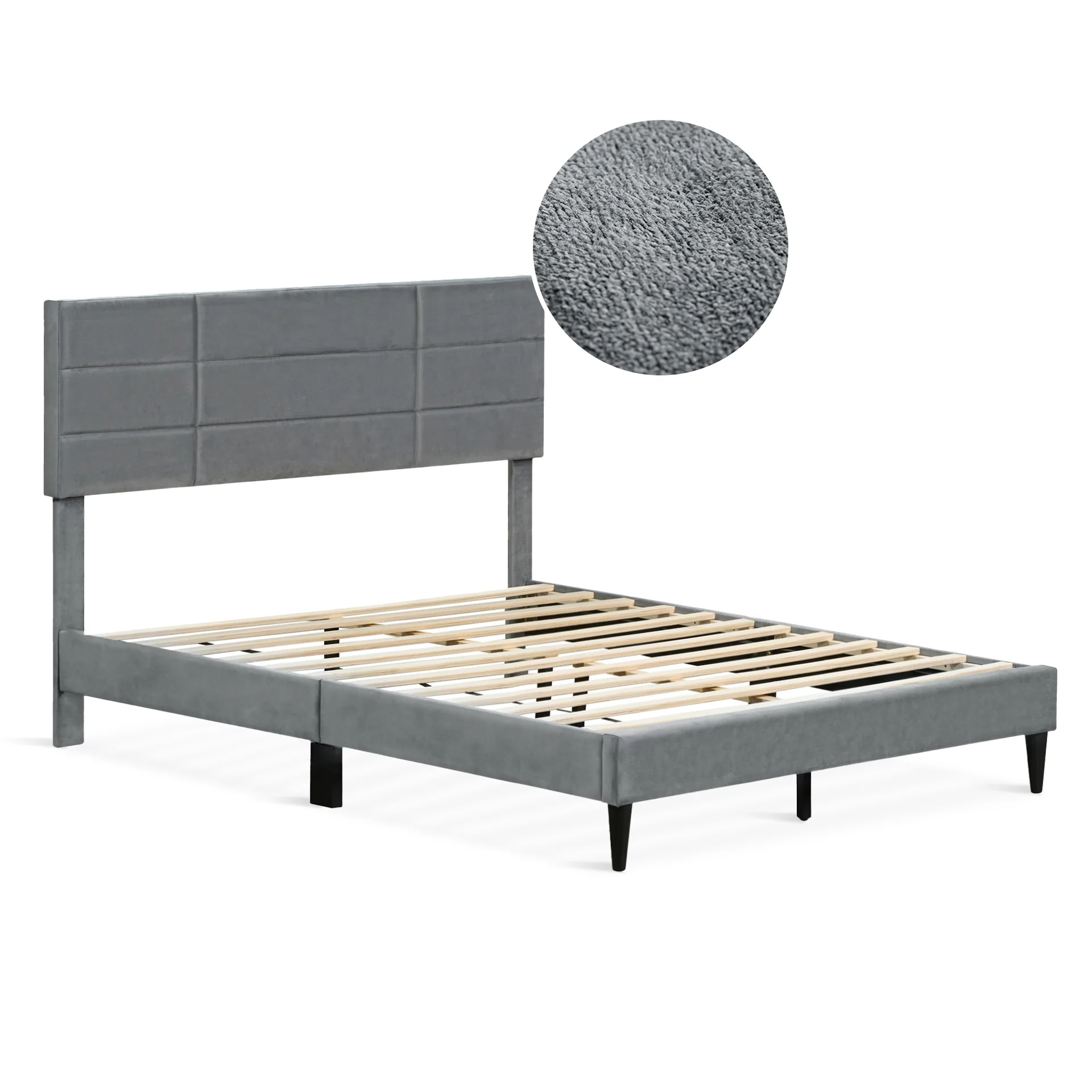 Slate Queen Bed Frame - Grey - Image 9