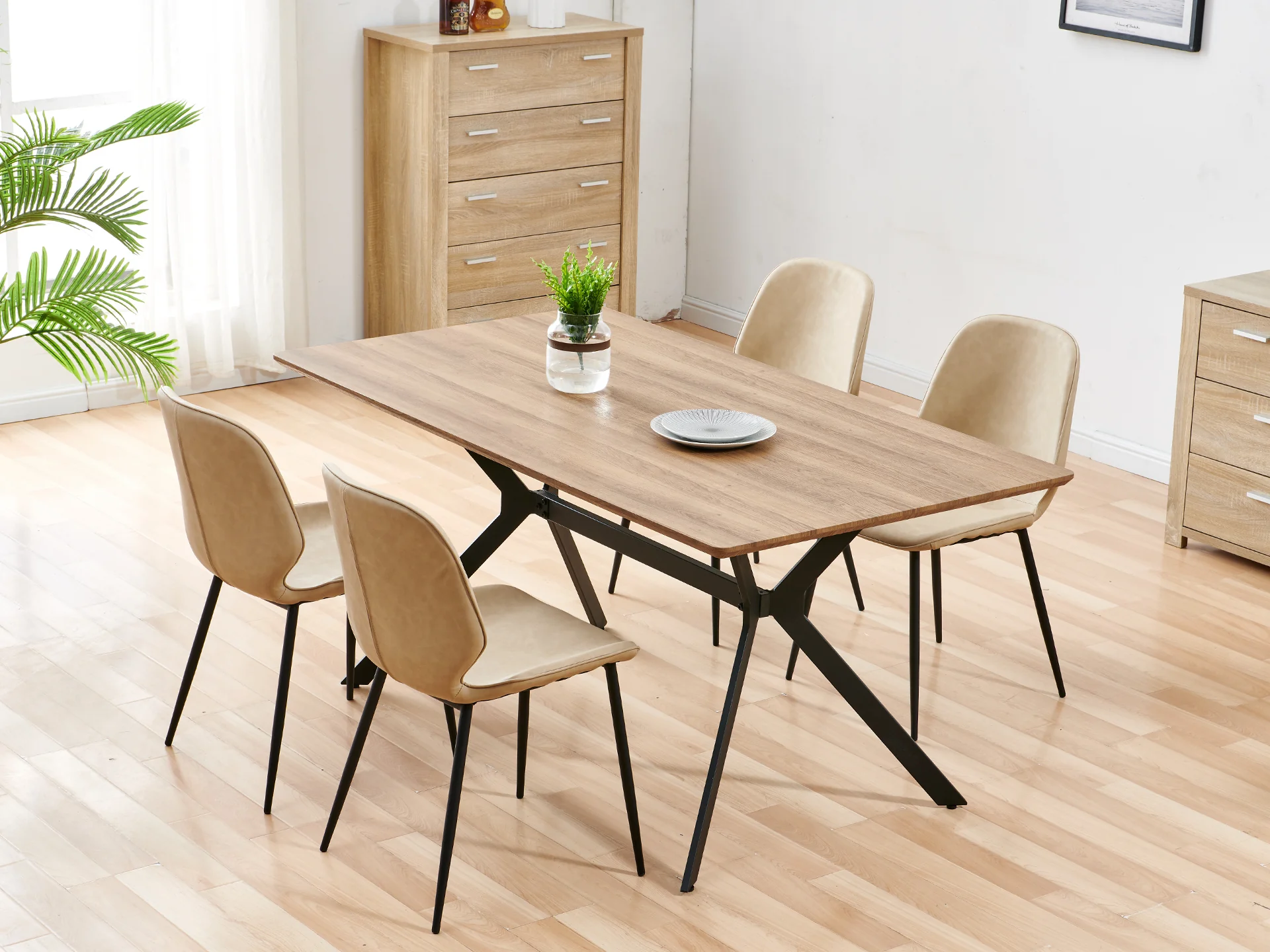 SLOANE 4PCS Dining Chair - BEIGE - Image 2