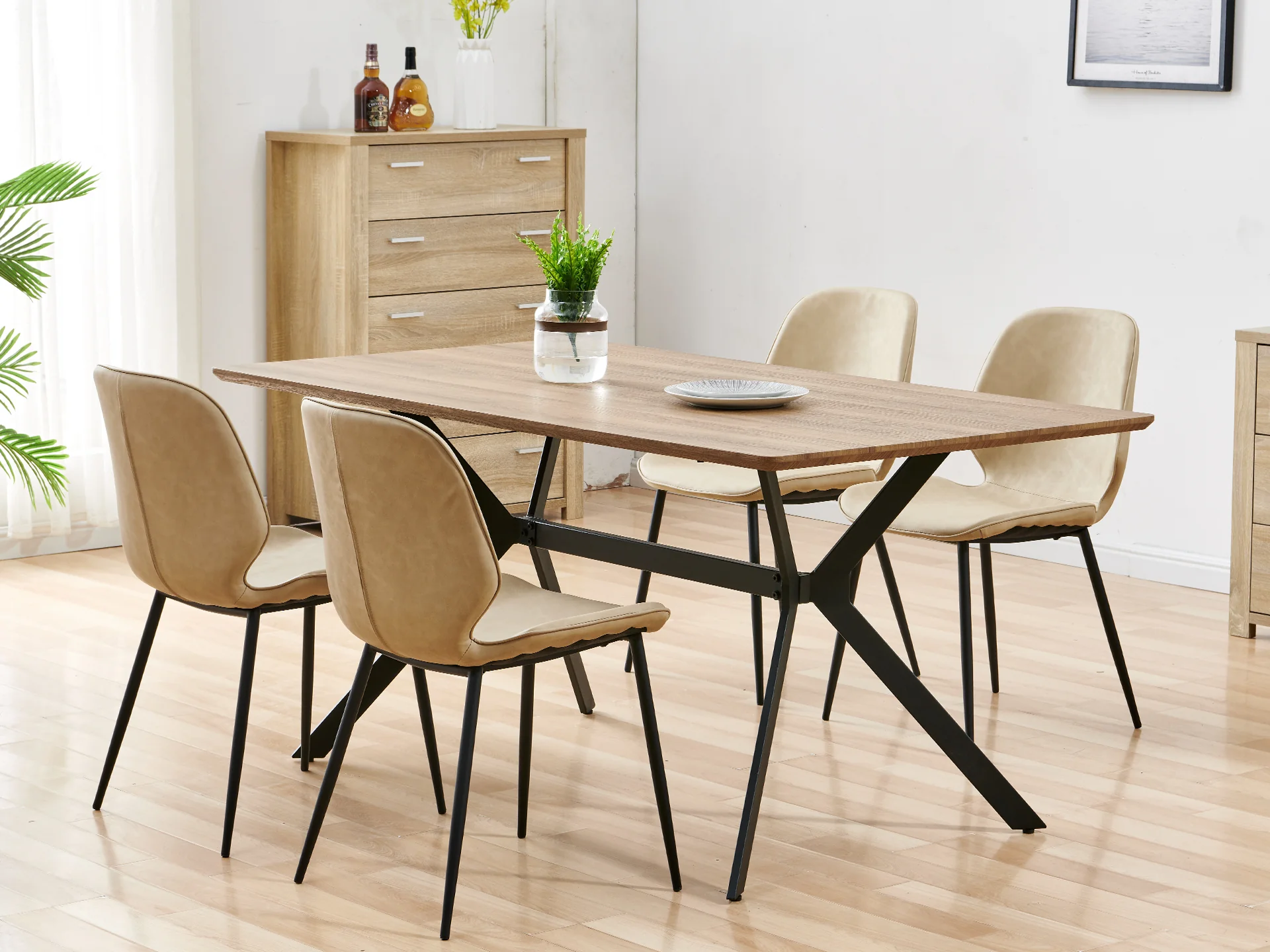 SLOANE 4PCS Dining Chair - BEIGE - Image 3
