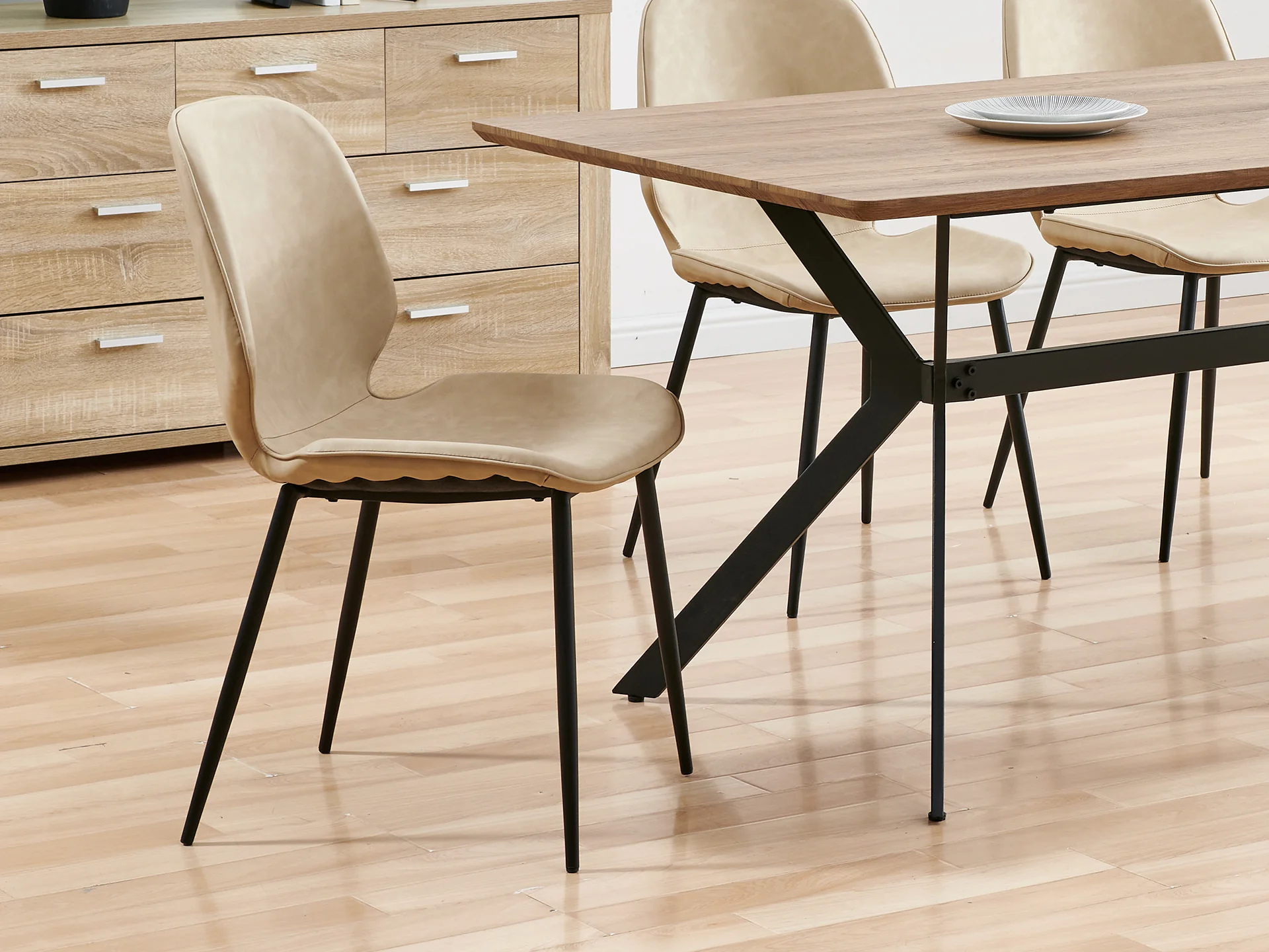 SLOANE 4PCS Dining Chair - BEIGE - Image 4
