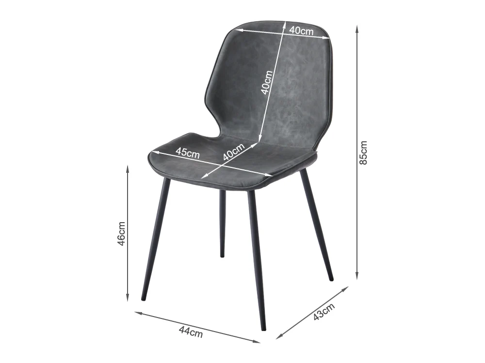 SLOANE 4PCS Dining Chair - DARK GREY - Image 12