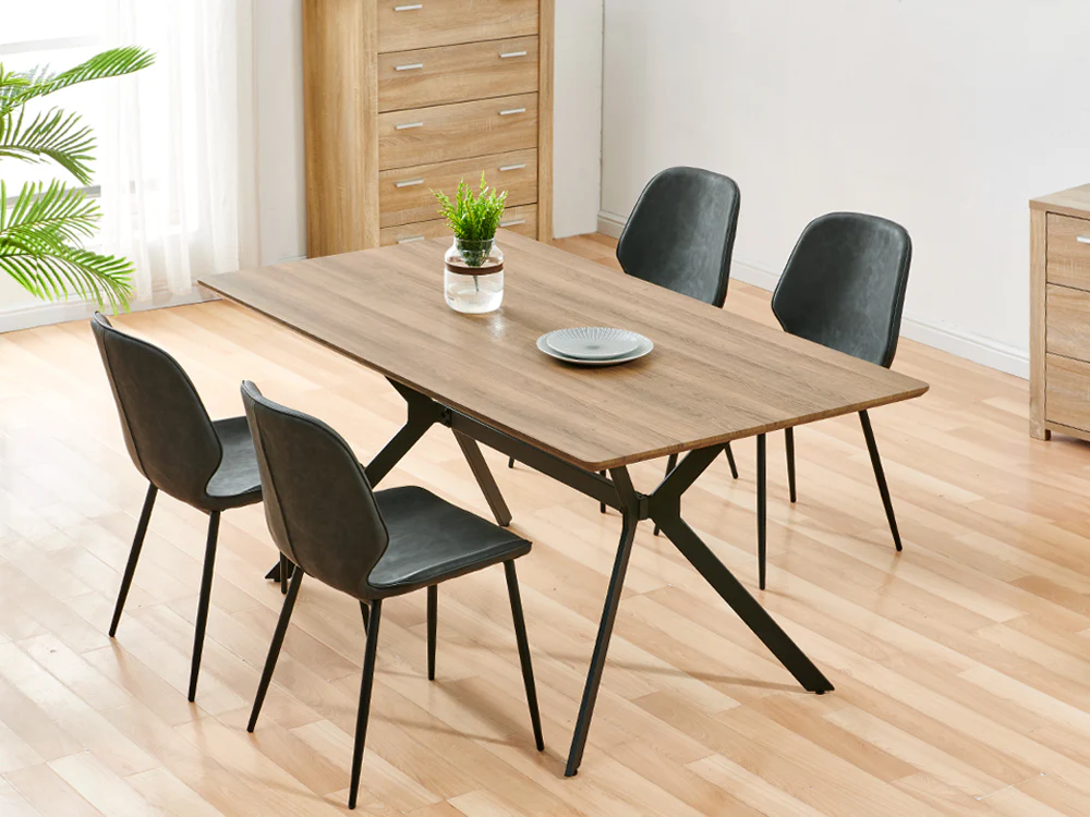 SLOANE 4PCS Dining Chair - DARK GREY - Image 3