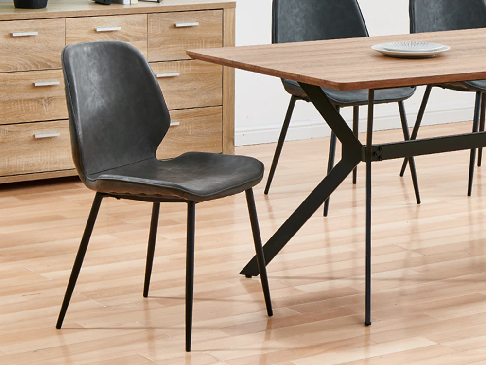 SLOANE 4PCS Dining Chair - DARK GREY - Image 5