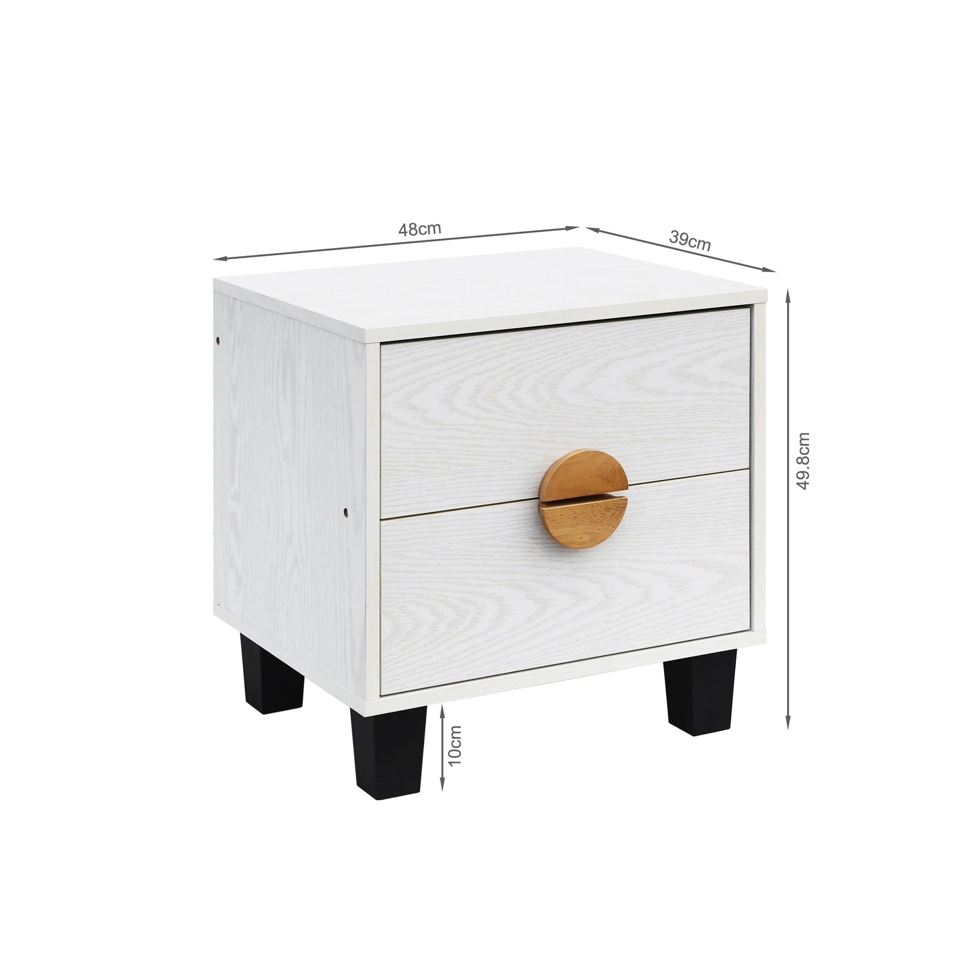 Sofia Bedside Table - Oak White - Image 9