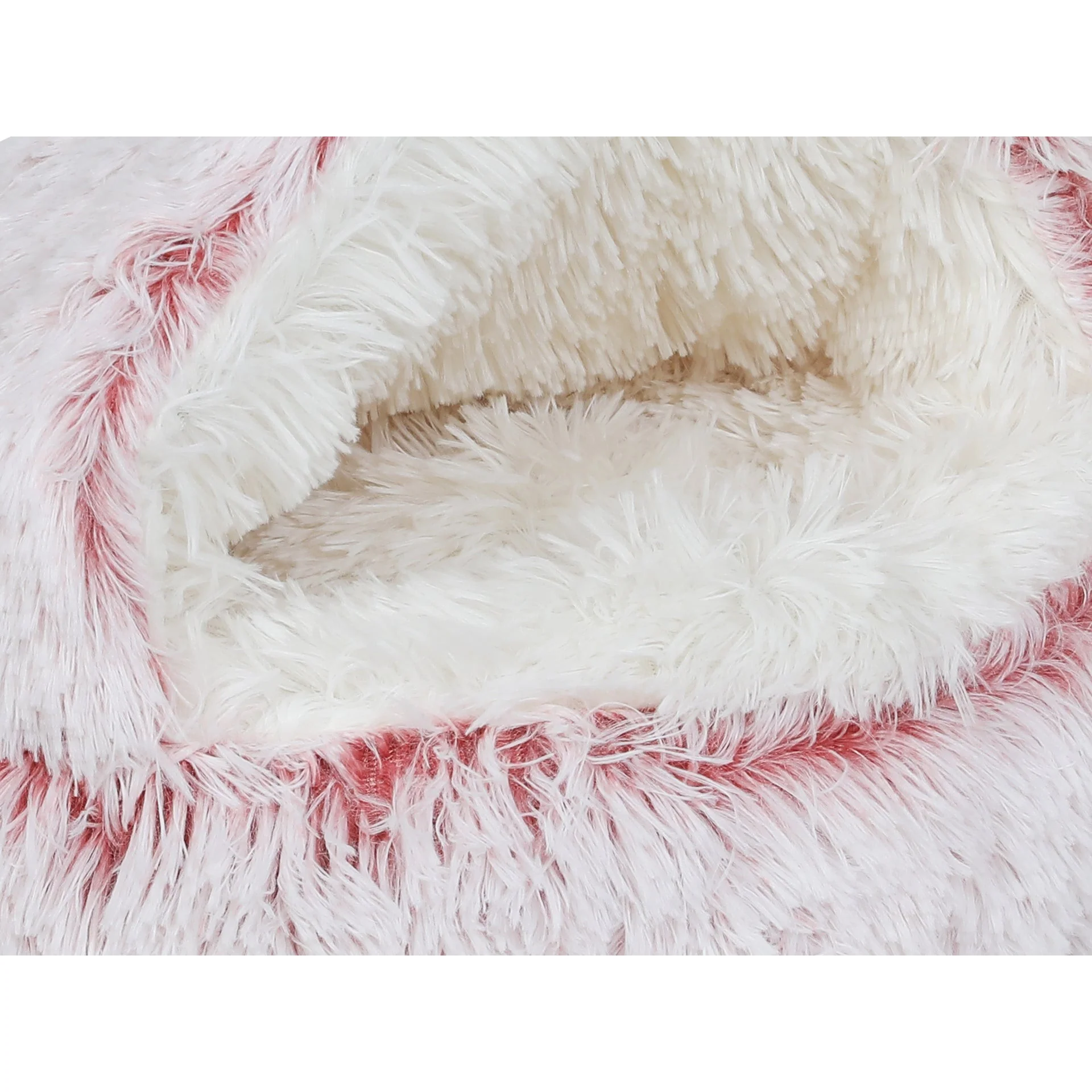 Soft Plush Cat Cave Bed - Pink - Image 4