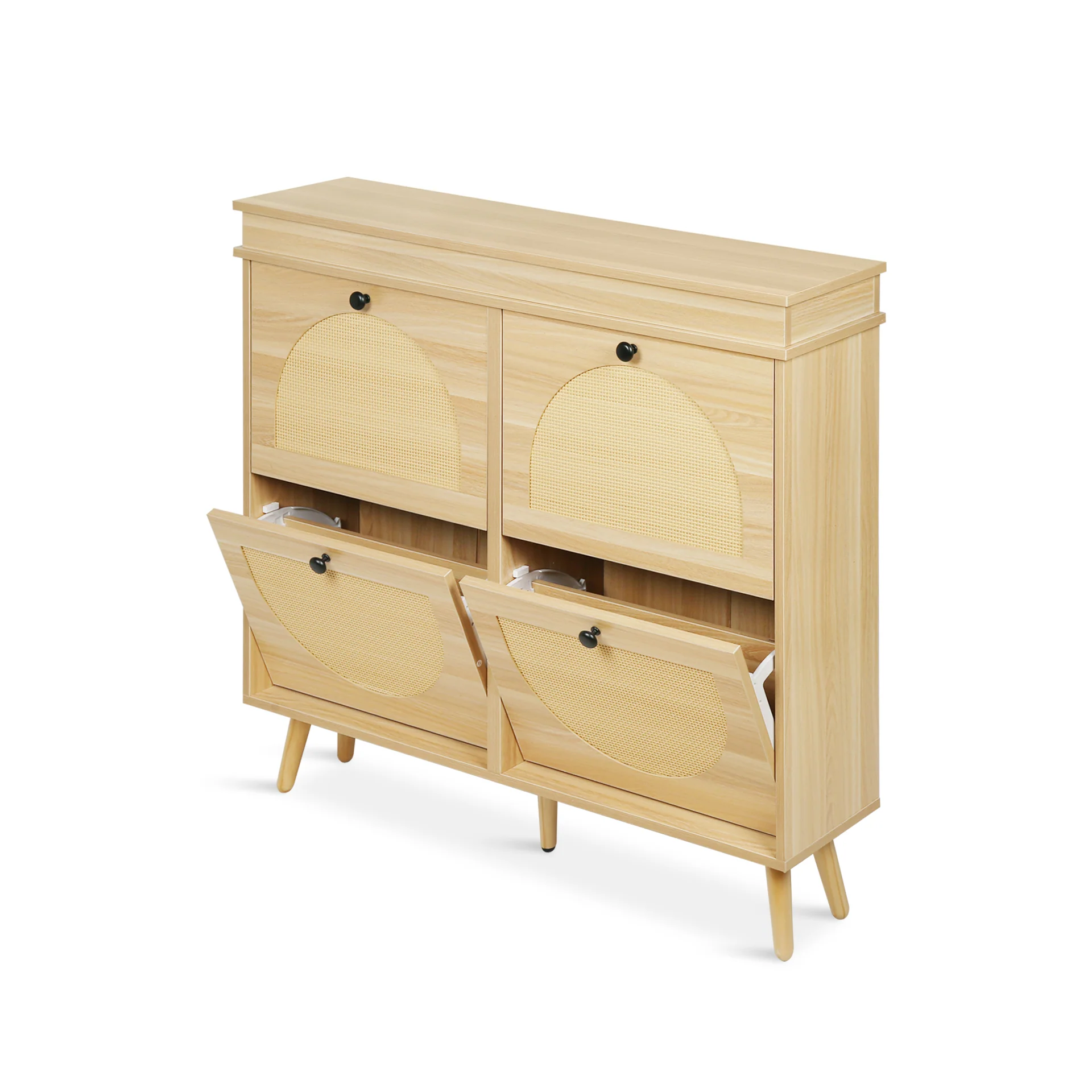 Solma 4 Drawer Shoe Cabinet Storage Rack - White Elm - Image 10