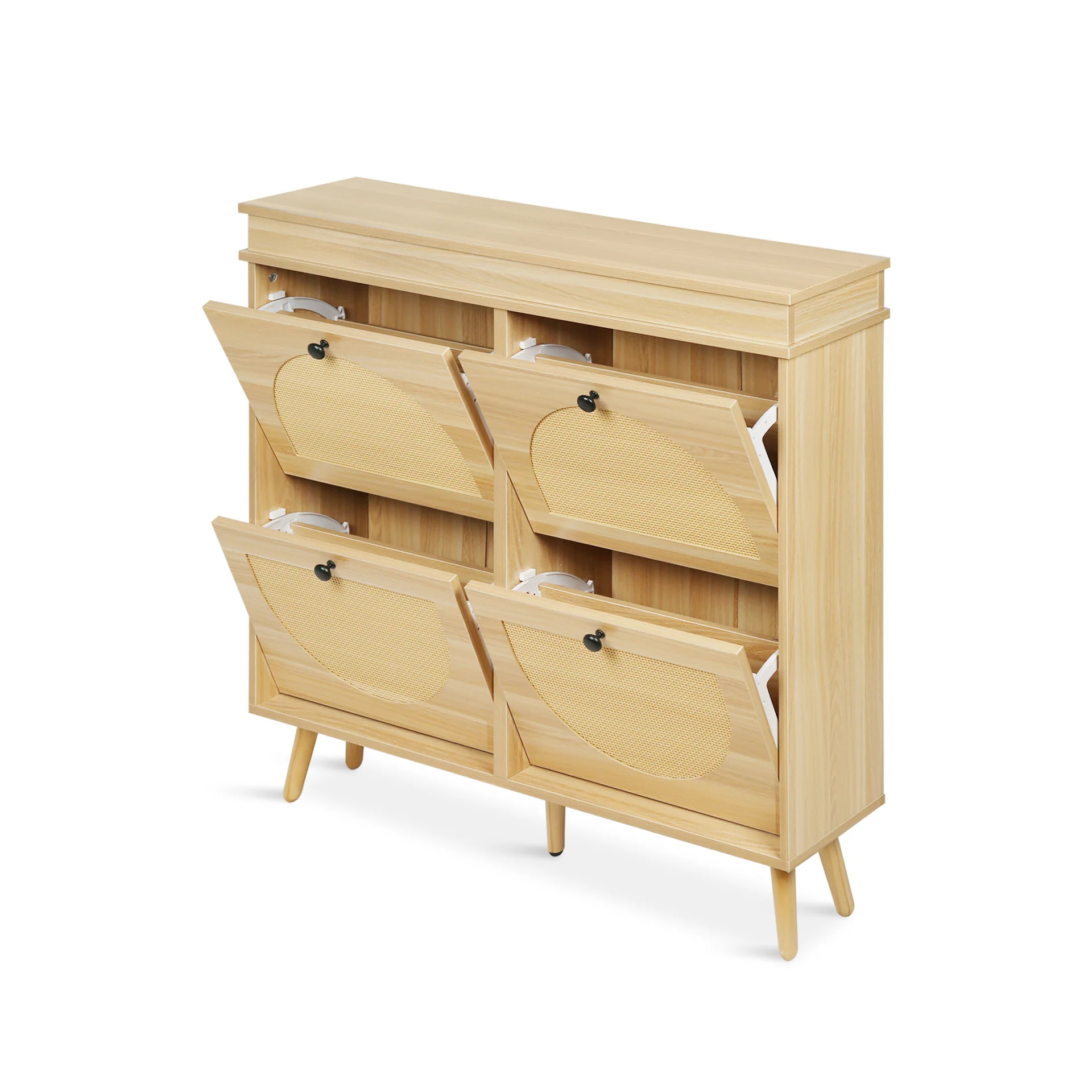 Solma 4 Drawer Shoe Cabinet Storage Rack - White Elm - Image 11
