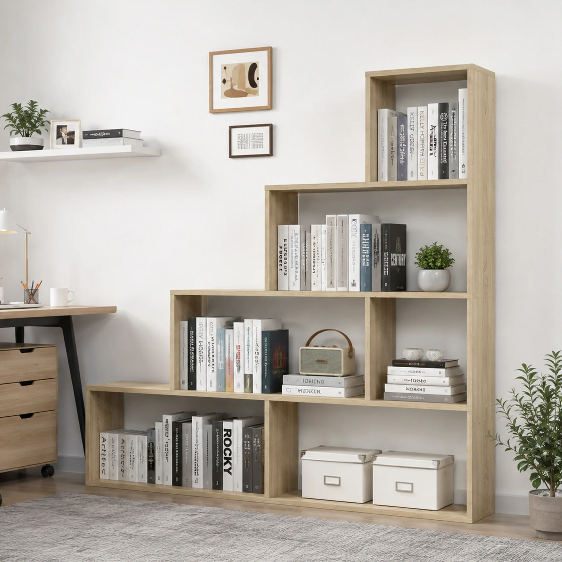 Stepa Bookshelf Display Shelf - Oak