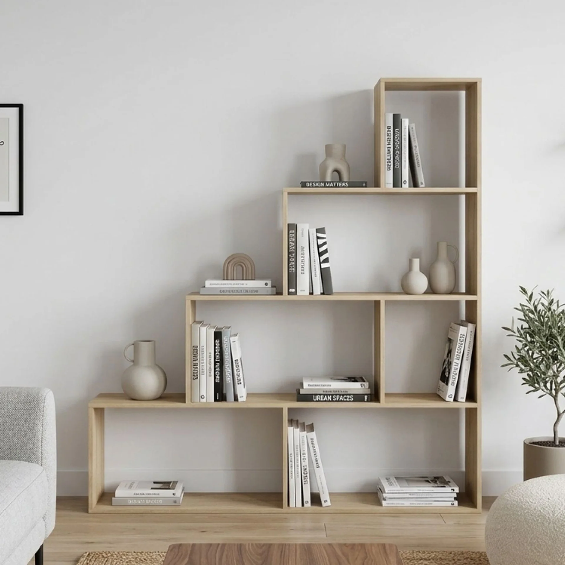 Stepa Bookshelf Display Shelf - Oak - Image 2