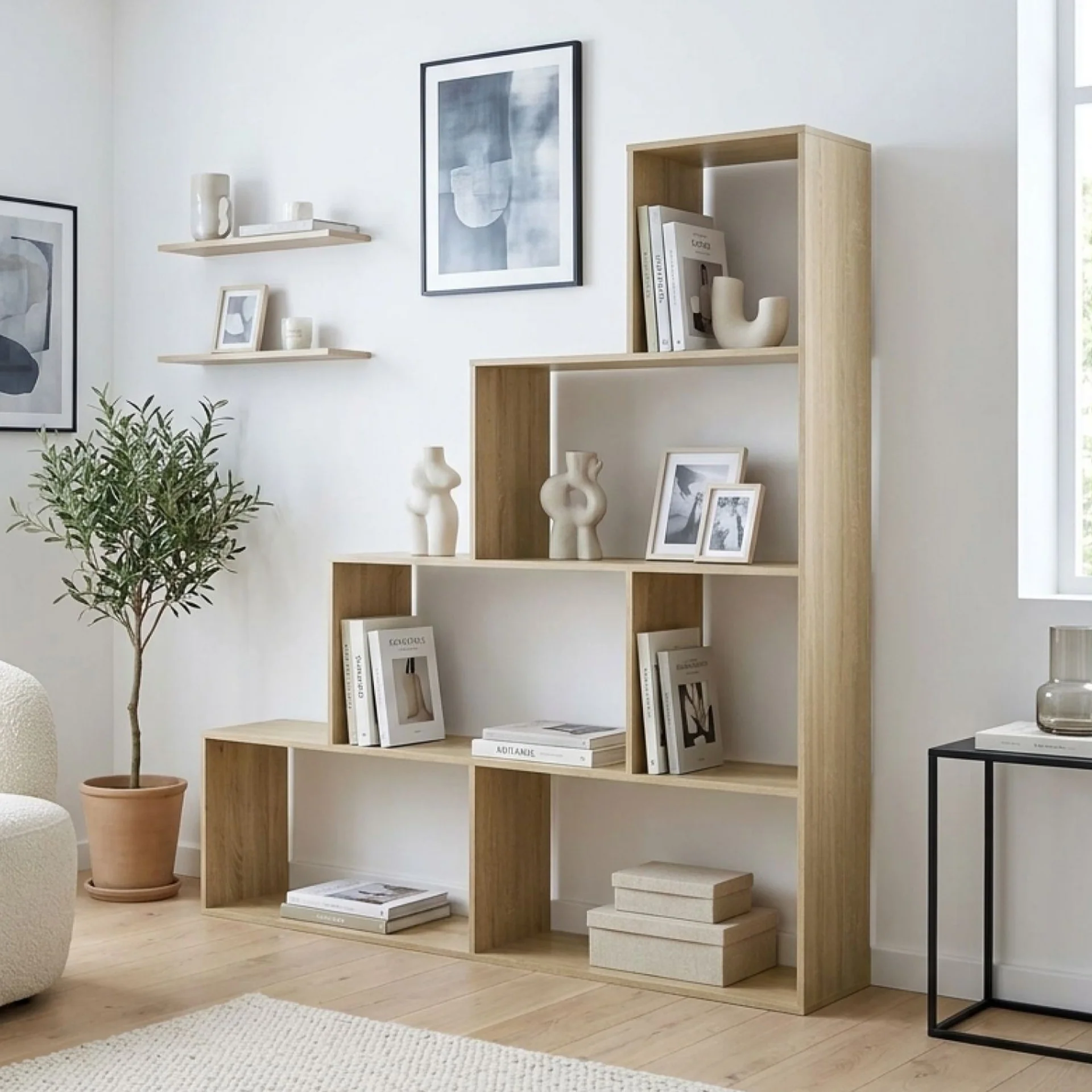 Stepa Bookshelf Display Shelf - Oak - Image 4