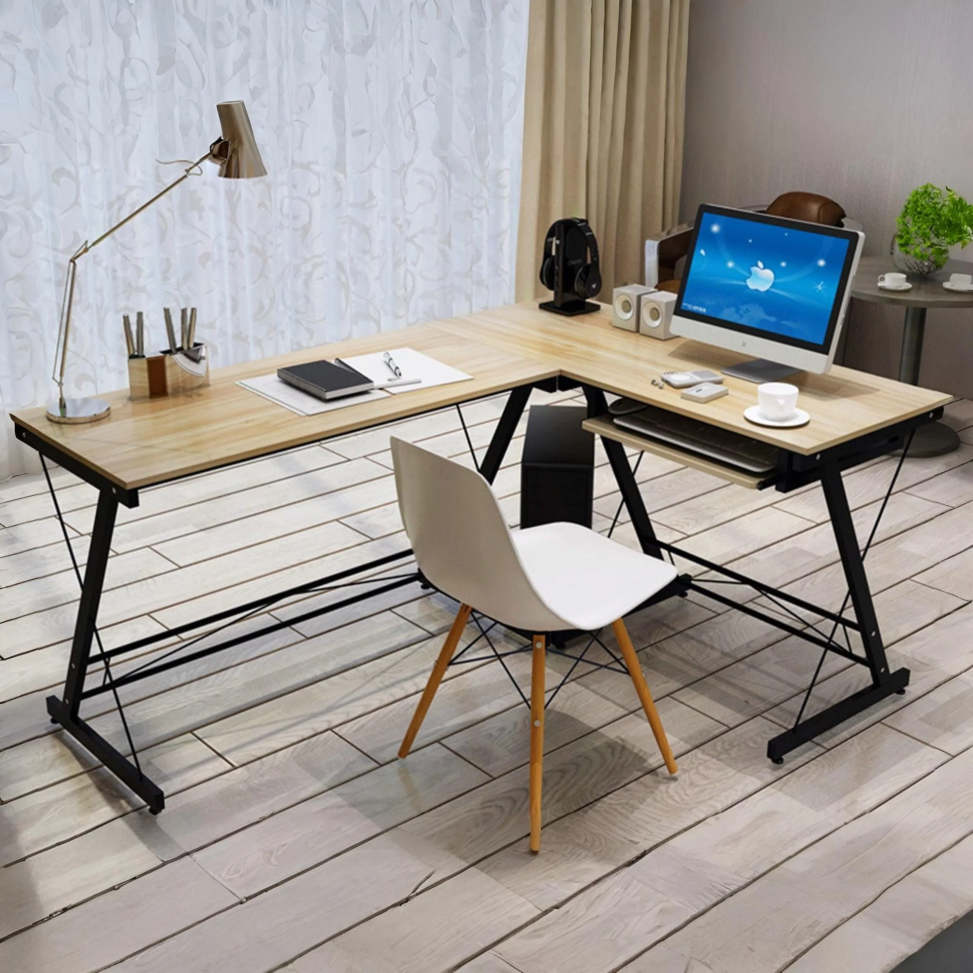 Steven Computer Corner Desk - Natural