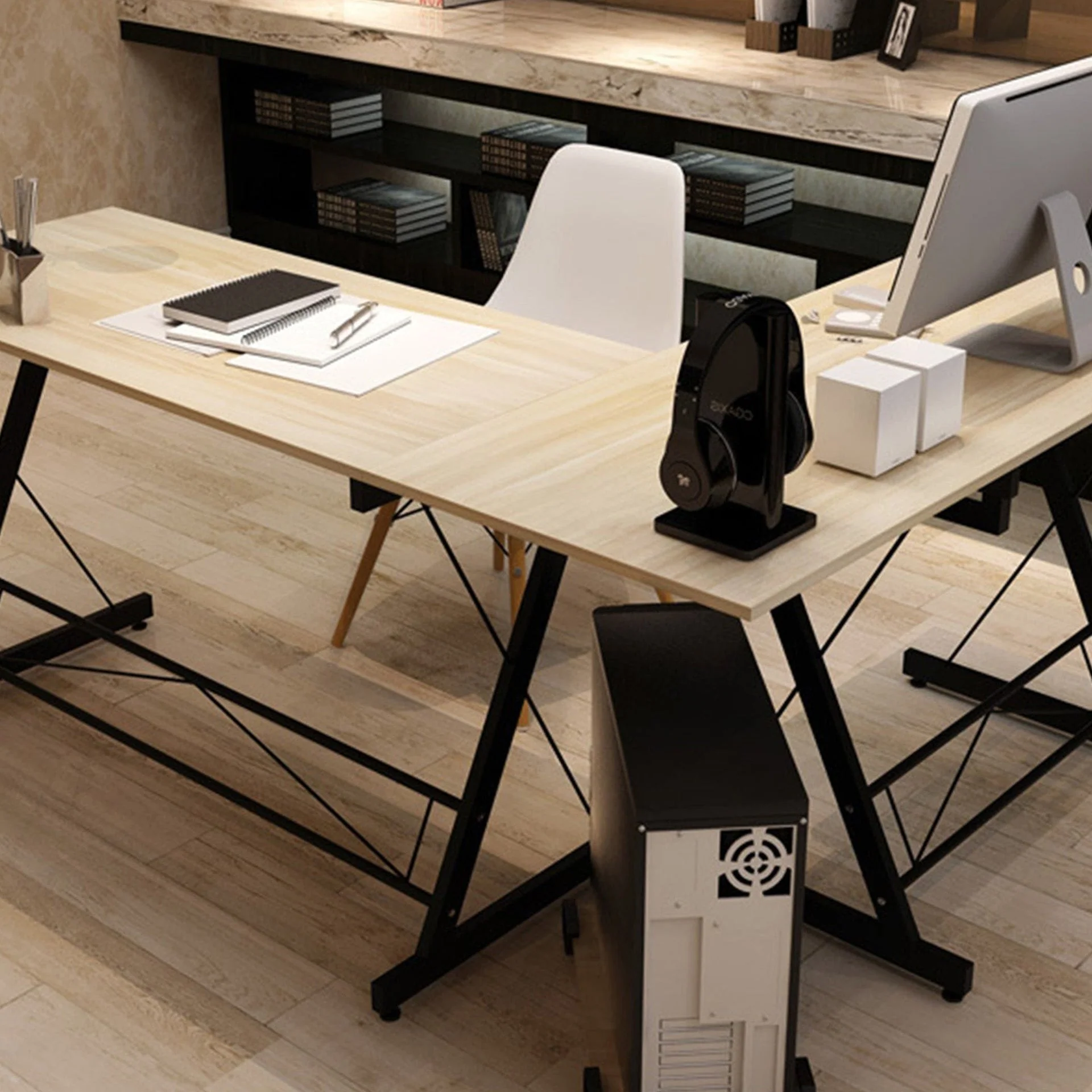 Steven Computer Corner Desk - Natural - Image 3