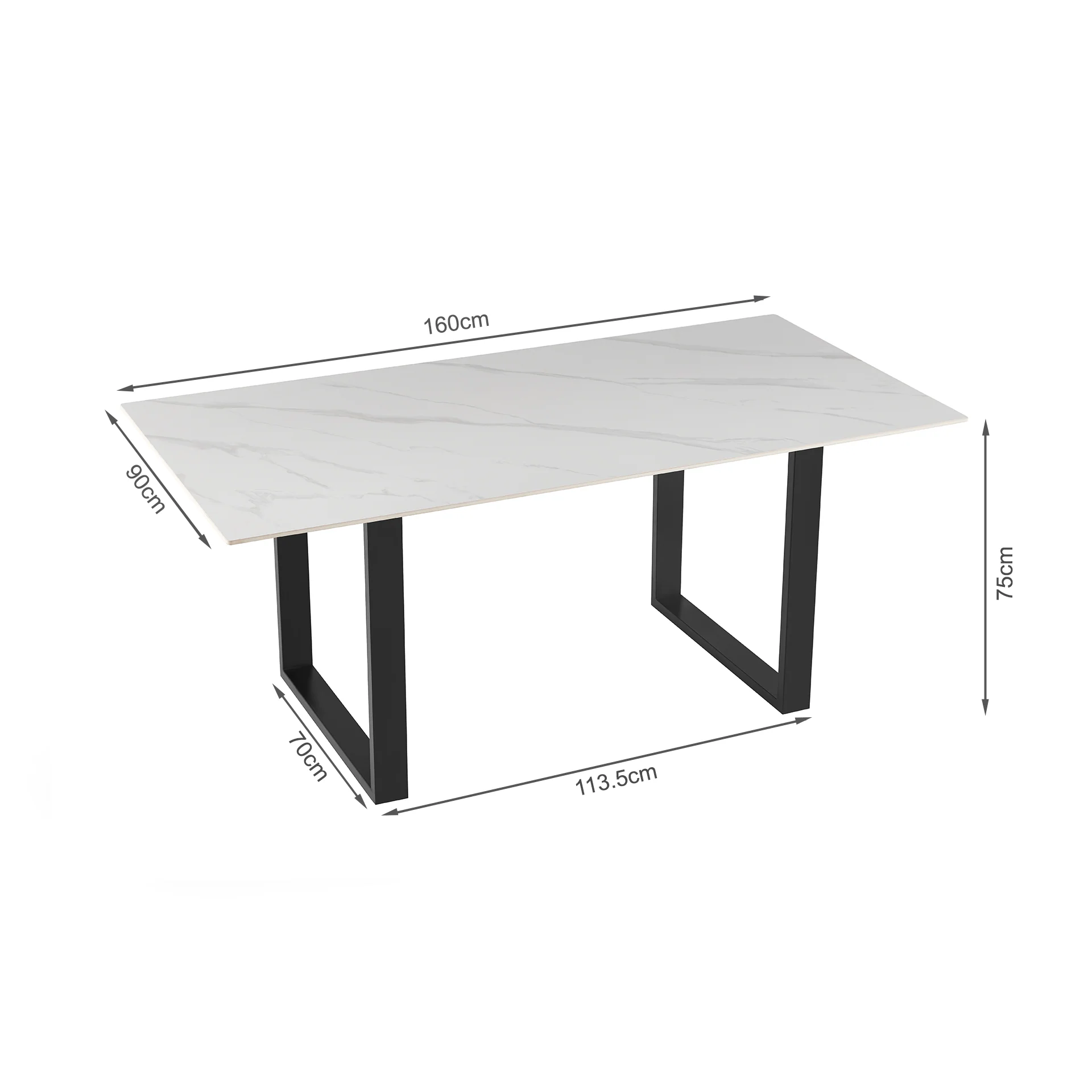 Bridger Matt Ceramic Dining Table 180 x 90cm - Snow White - Image 11