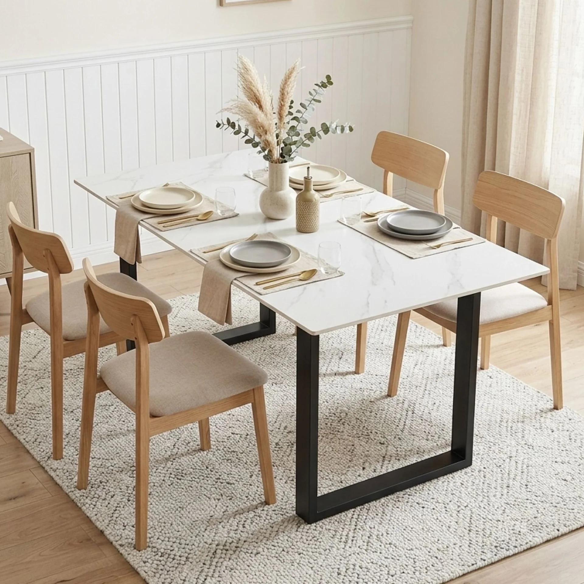 Bridger Matt Ceramic Dining Table 180 x 90cm - Snow White - Image 3