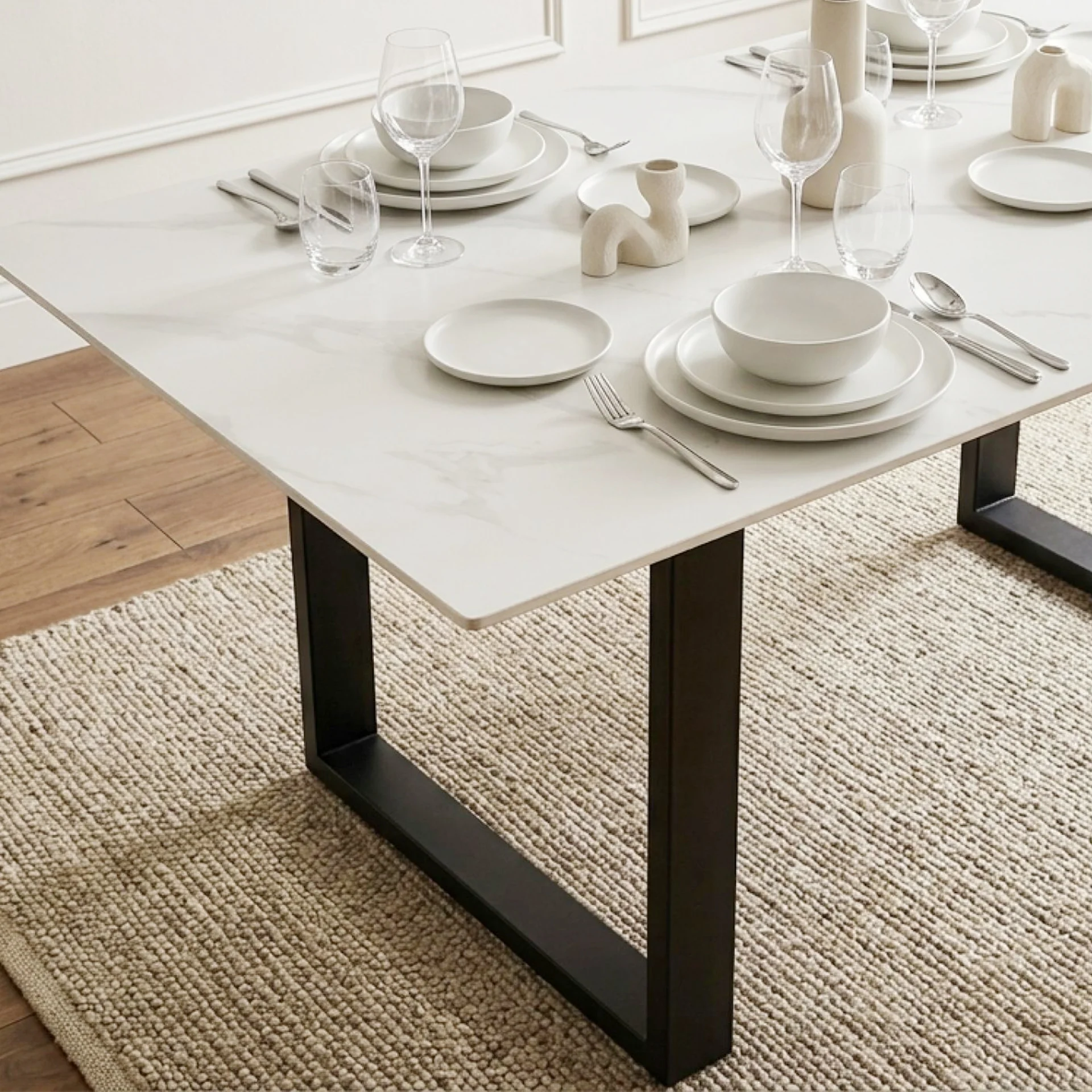 Bridger Matt Ceramic Dining Table 180 x 90cm - Snow White - Image 5