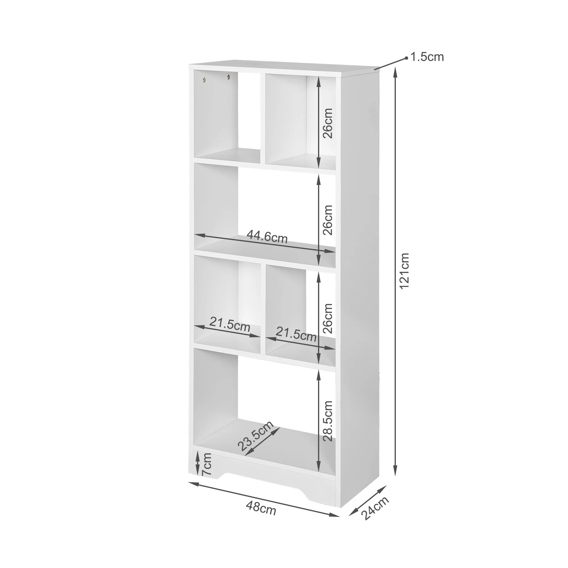 Strio 4 Tier Bookshelf Display Shelf - White - Image 10