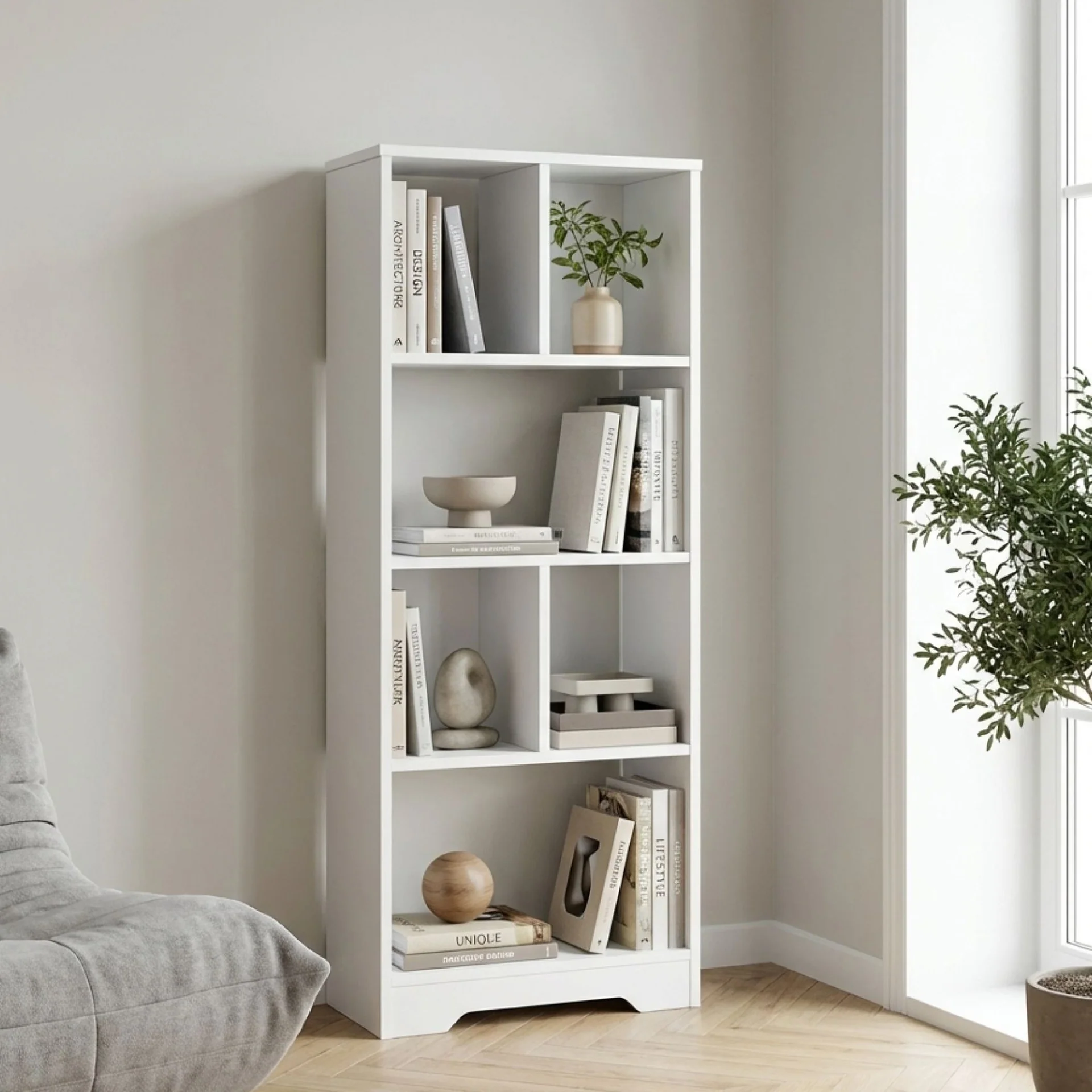 Strio 4 Tier Bookshelf Display Shelf - White - Image 4